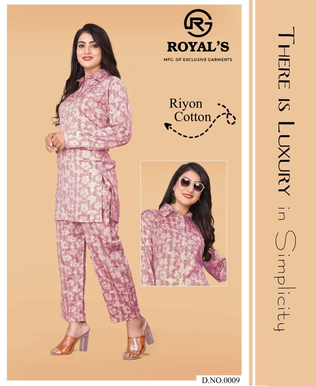 RAYON COTTON STYLISH MATCHING CO-ORD SETS BY ROYALS