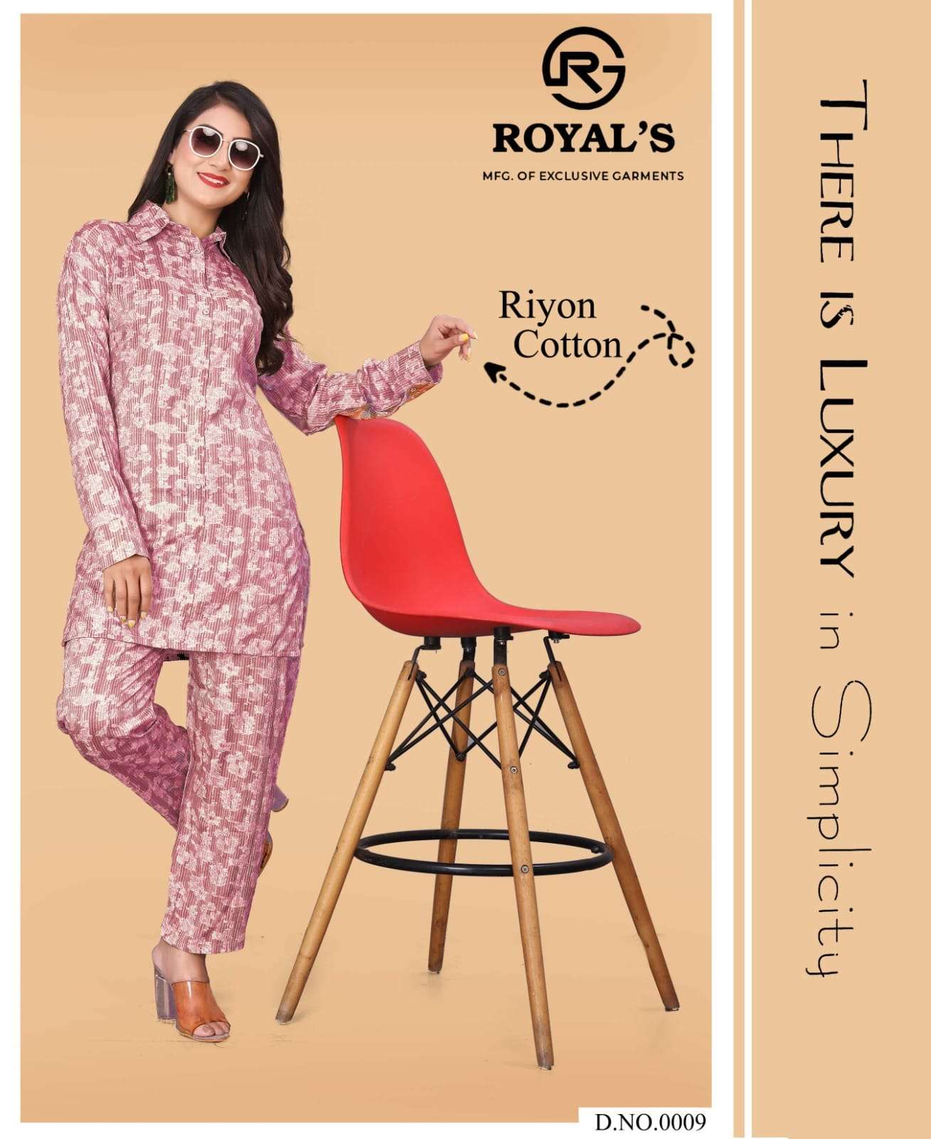 RAYON COTTON STYLISH MATCHING CO-ORD SETS BY ROYALS