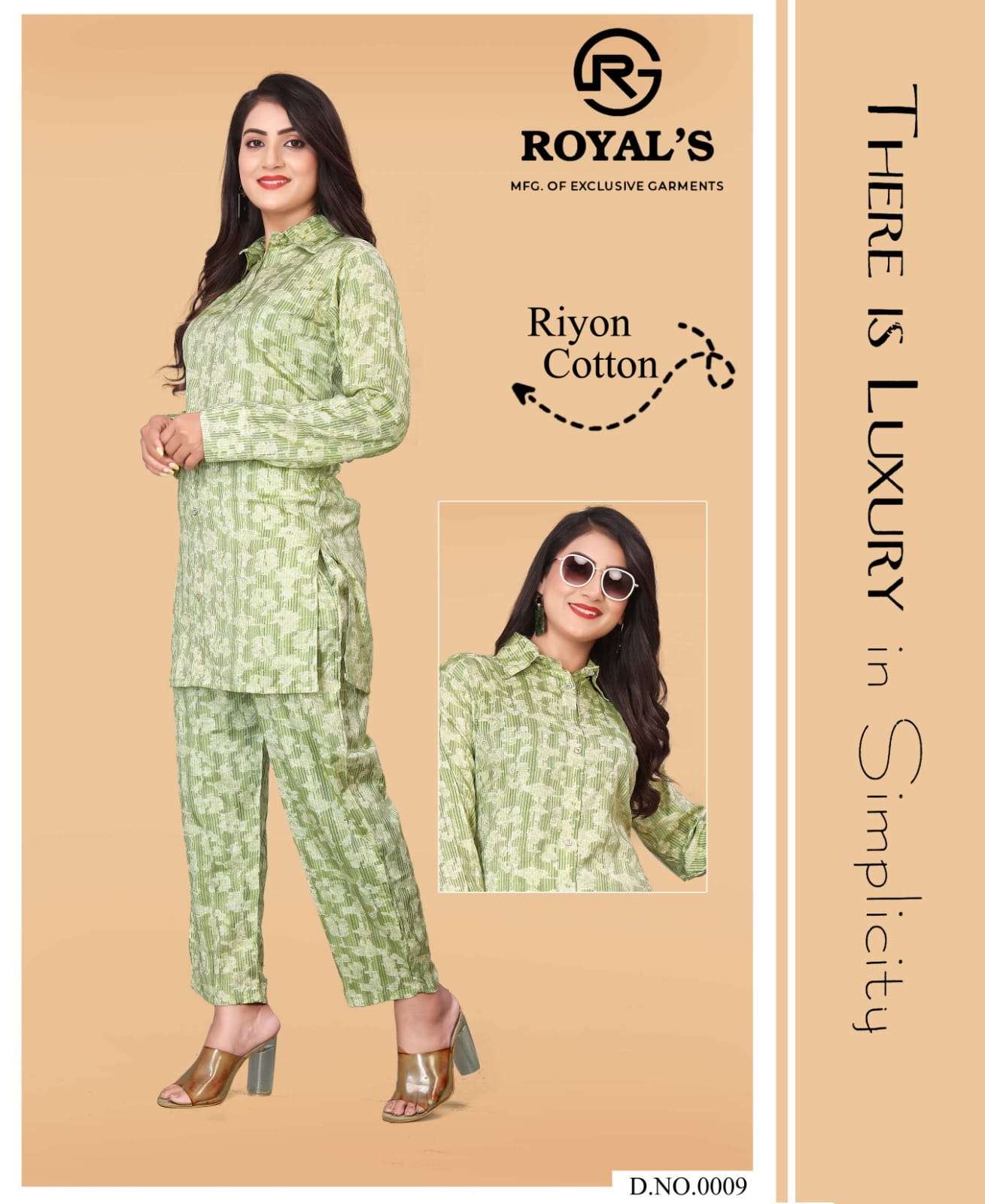 RAYON COTTON STYLISH MATCHING CO-ORD SETS BY ROYALS
