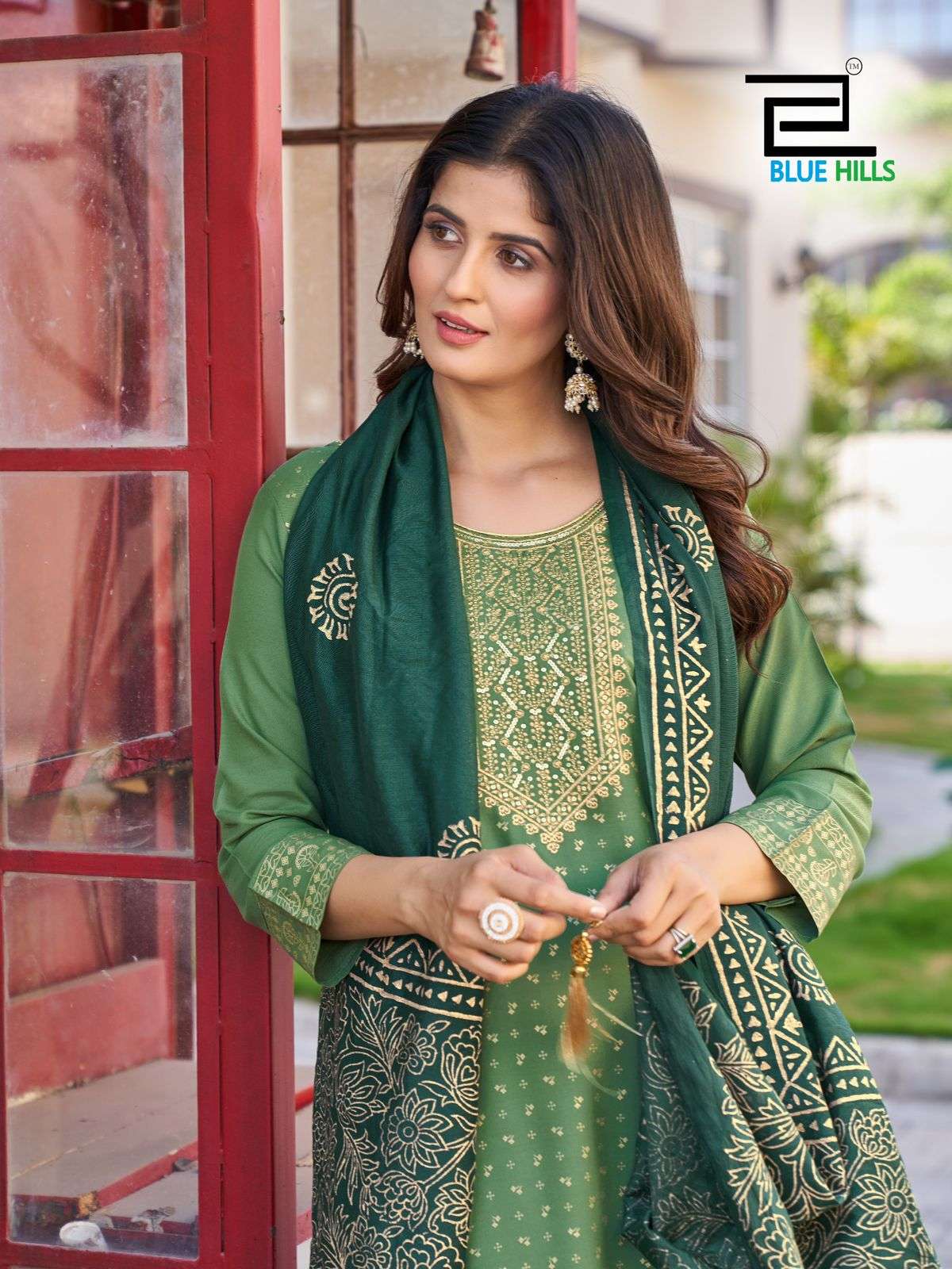 RAYON TOUCH VOL-10 BY BLUE HILLS RAYON FABRIC KURTI PANT WITH CHANDERI FOIL PRINT DUPATTA 