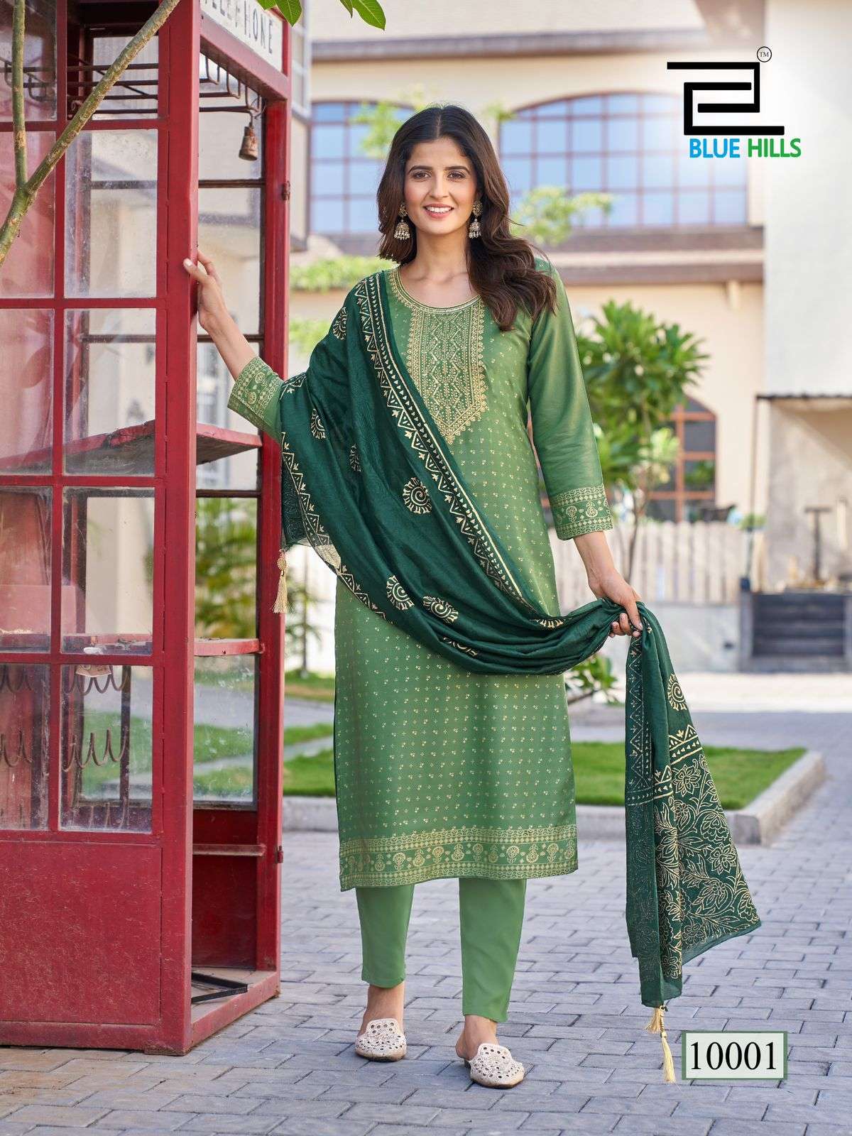RAYON TOUCH VOL-10 BY BLUE HILLS RAYON FABRIC KURTI PANT WITH CHANDERI FOIL PRINT DUPATTA 