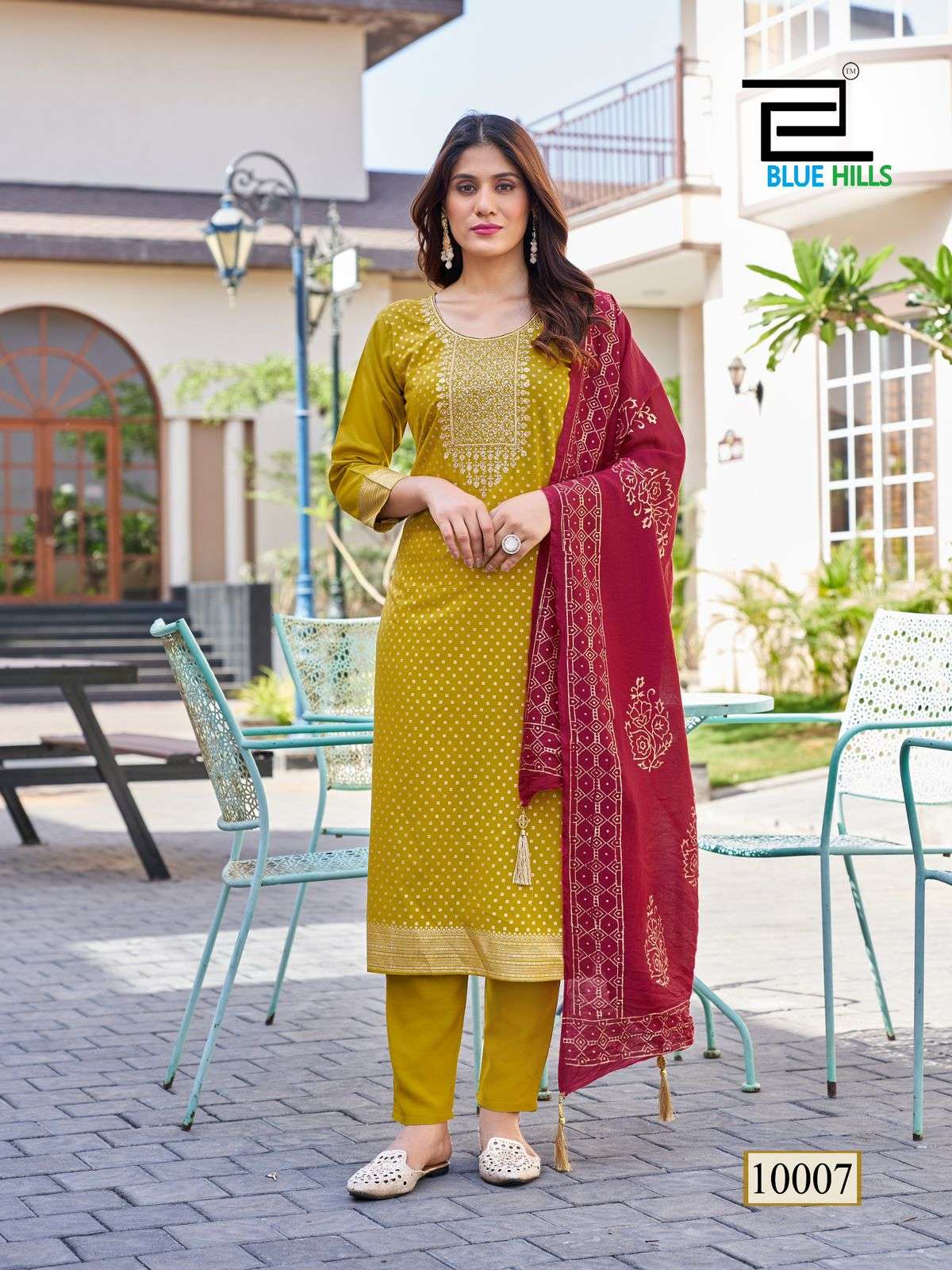 RAYON TOUCH VOL-10 BY BLUE HILLS RAYON FABRIC KURTI PANT WITH CHANDERI FOIL PRINT DUPATTA 