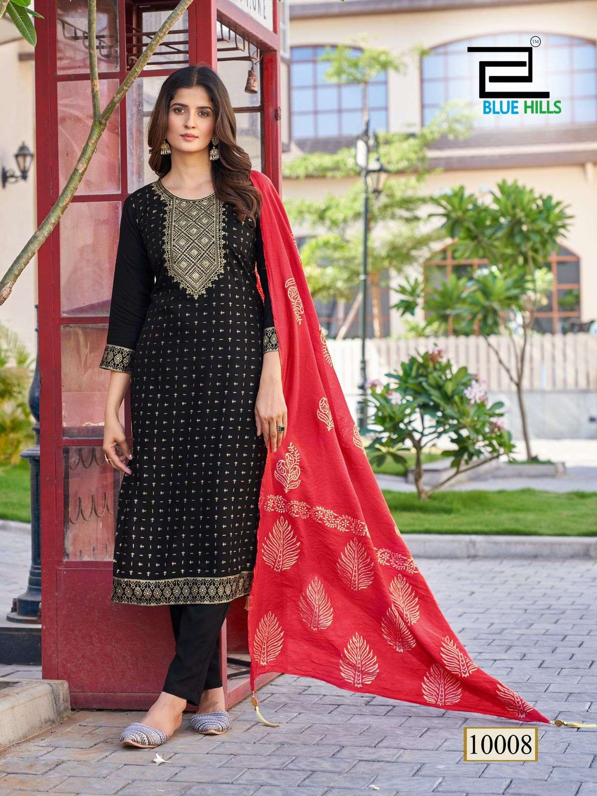 RAYON TOUCH VOL-10 BY BLUE HILLS RAYON FABRIC KURTI PANT WITH CHANDERI FOIL PRINT DUPATTA 