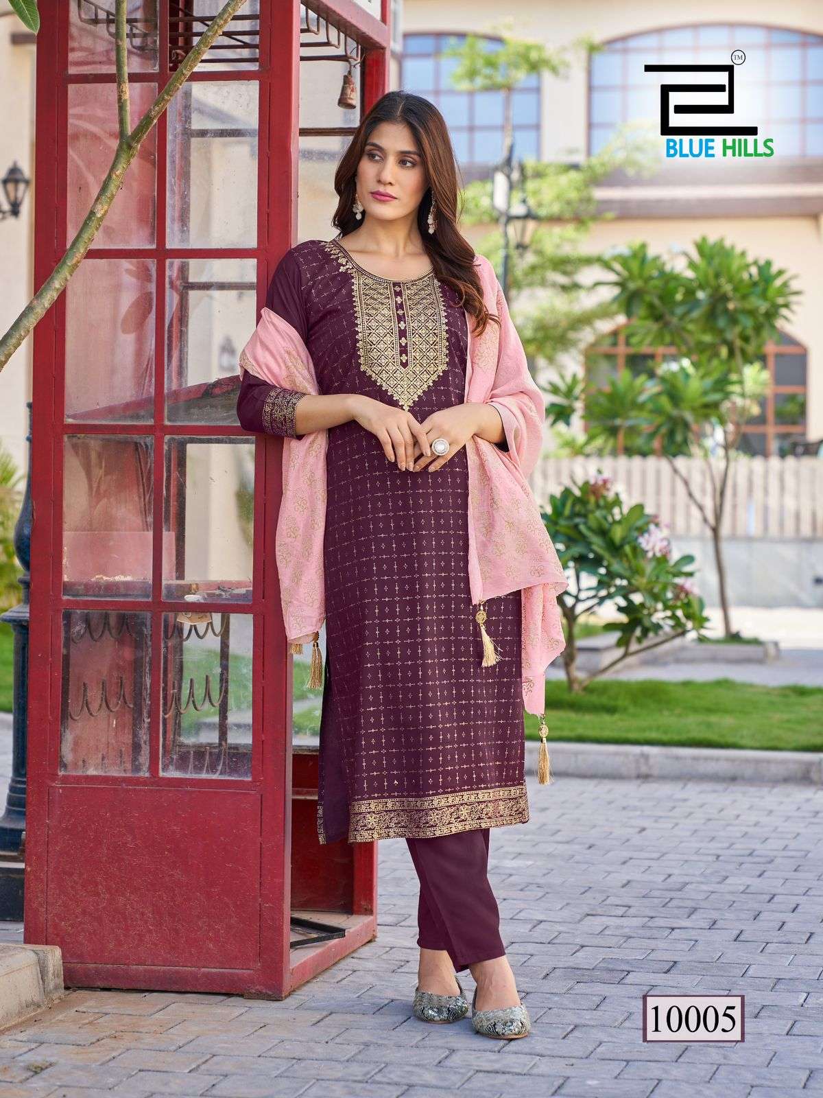 RAYON TOUCH VOL-10 BY BLUE HILLS RAYON FABRIC KURTI PANT WITH CHANDERI FOIL PRINT DUPATTA 
