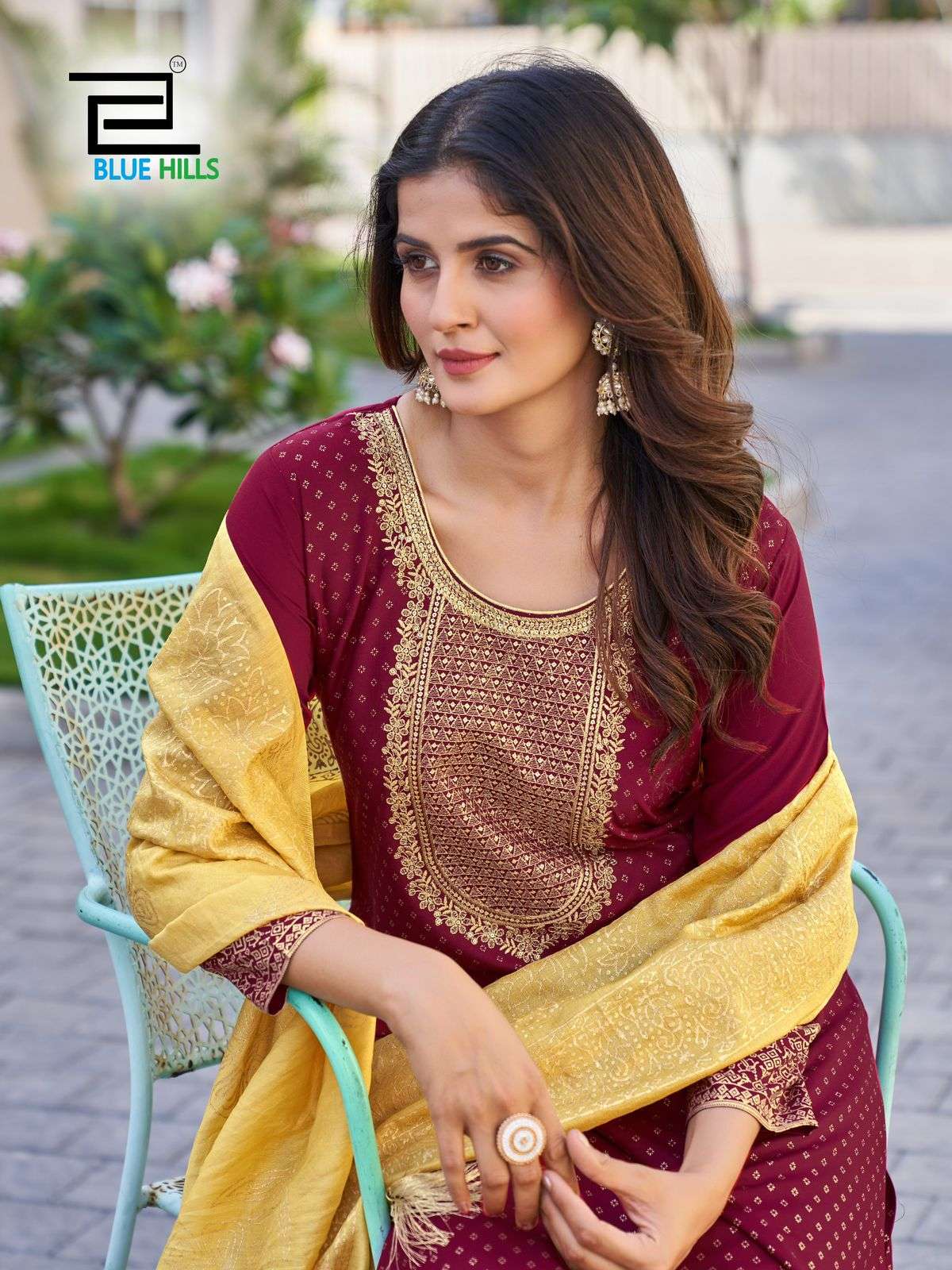 RAYON TOUCH VOL-10 BY BLUE HILLS RAYON FABRIC KURTI PANT WITH CHANDERI FOIL PRINT DUPATTA 
