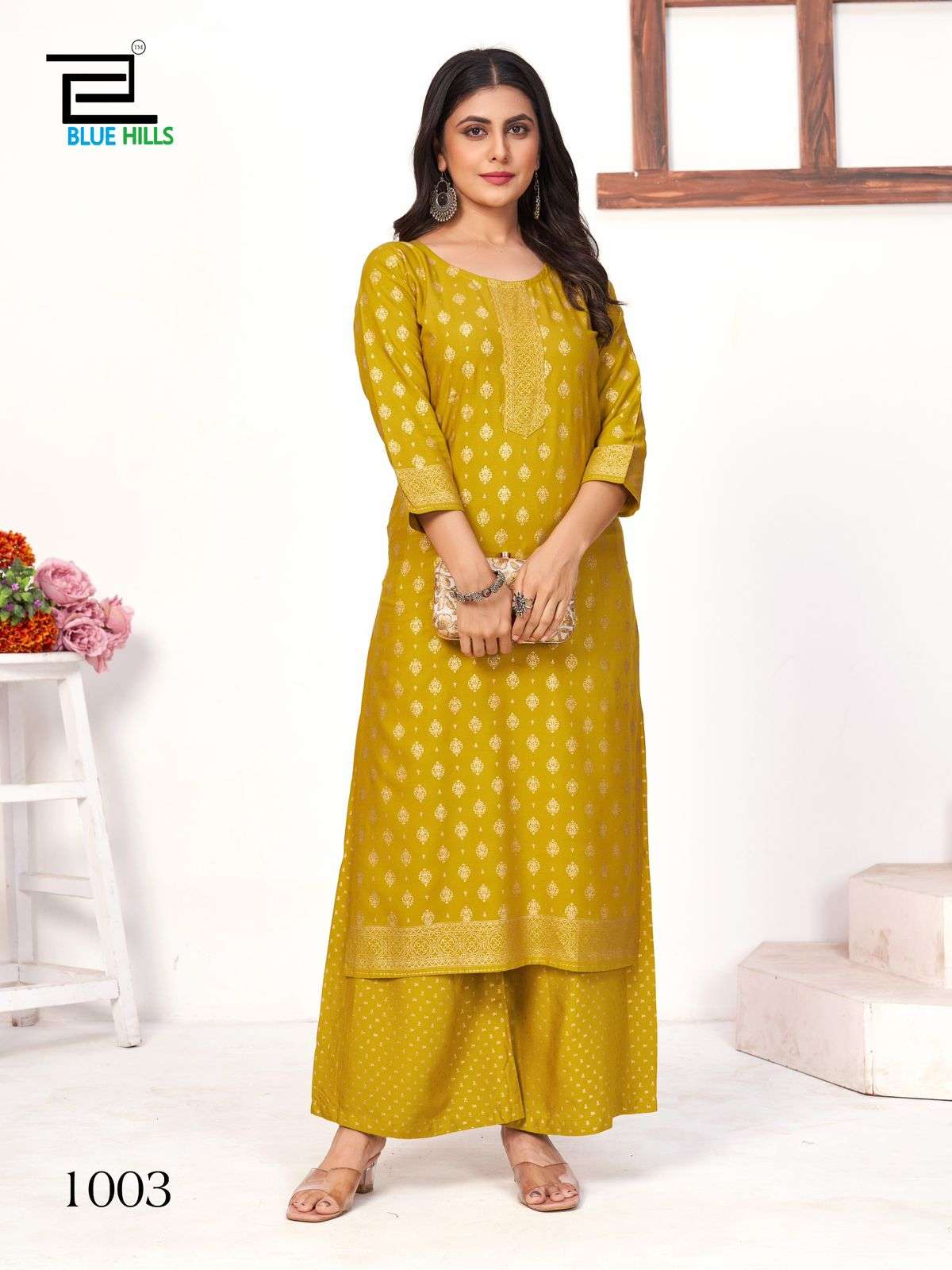 REELS BY BLUE HILLS RAYON FABRIC FULL STICHED KURTI WITH PLAZO 