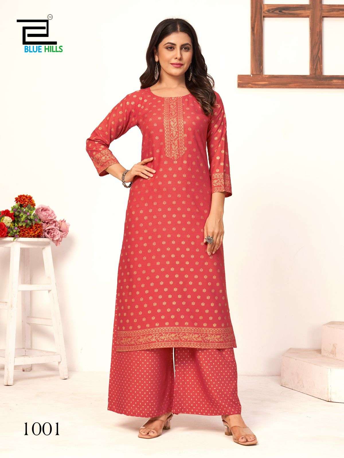 REELS BY BLUE HILLS RAYON FABRIC FULL STICHED KURTI WITH PLAZO 