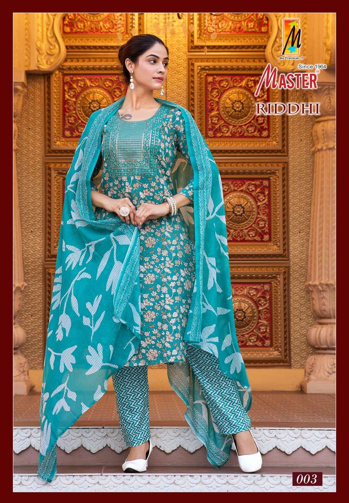 RIDDHI BY MASTER SEQUENCE PRINTED WORK KURTI PANT WITH DUPATTA 