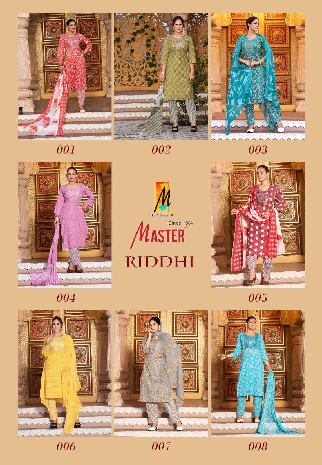 RIDDHI BY MASTER SEQUENCE PRINTED WORK KURTI PANT WITH DUPATTA 