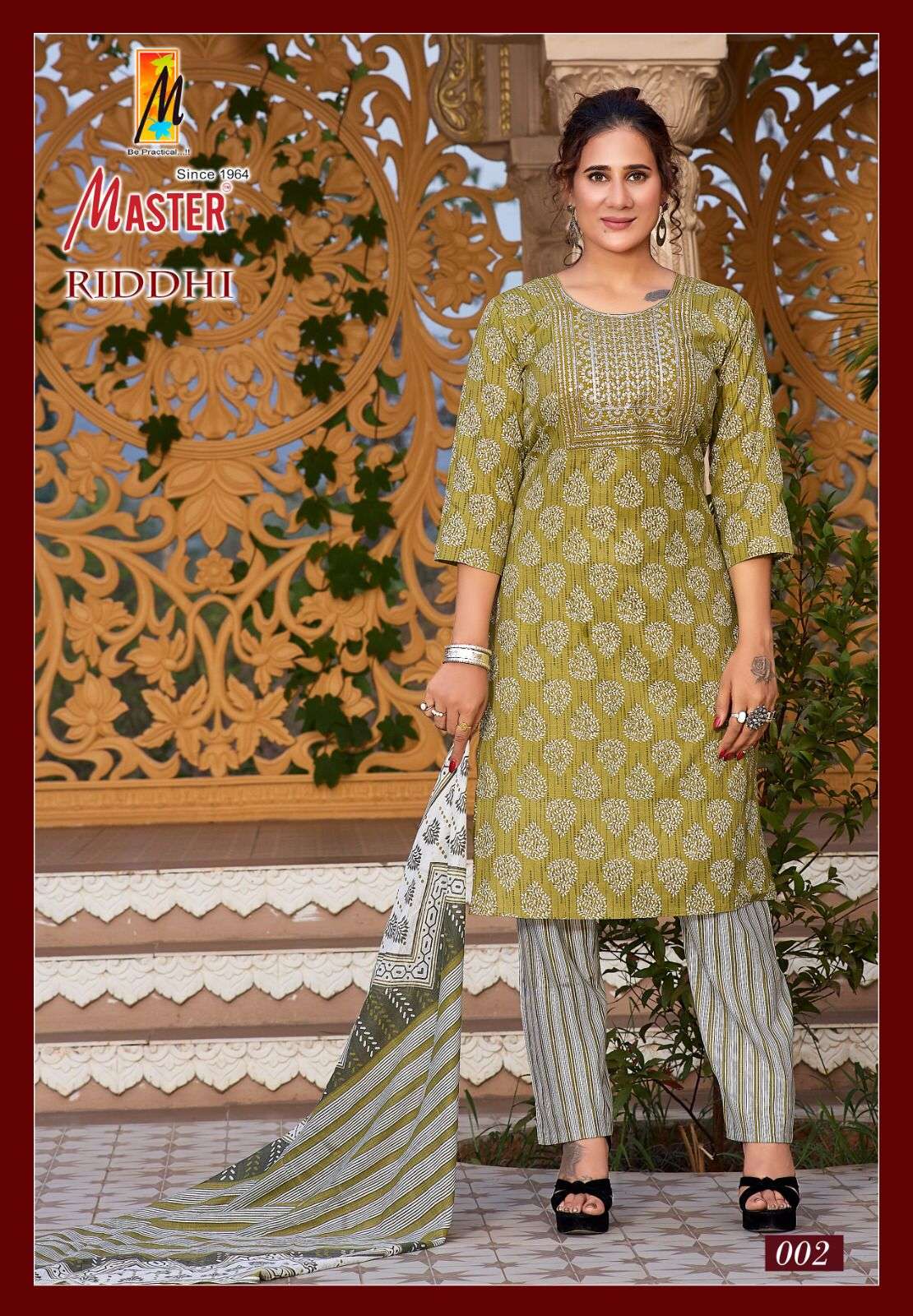 RIDDHI BY MASTER SEQUENCE PRINTED WORK KURTI PANT WITH DUPATTA 