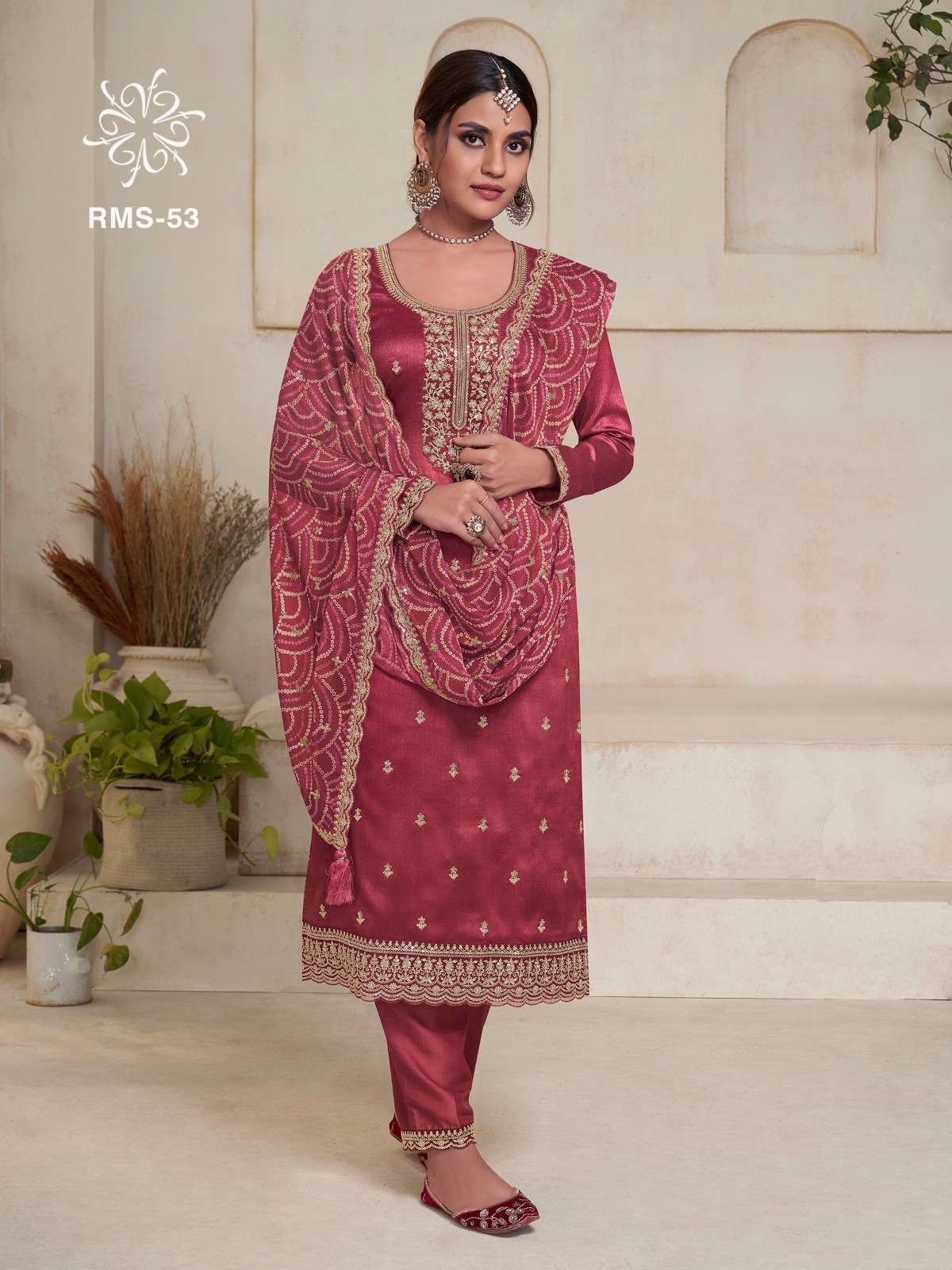 RMS-48 TO 53 BY VINAY FASHION 3 PCS EMBROIDERY KURTI PANT WITH DUPATTA 