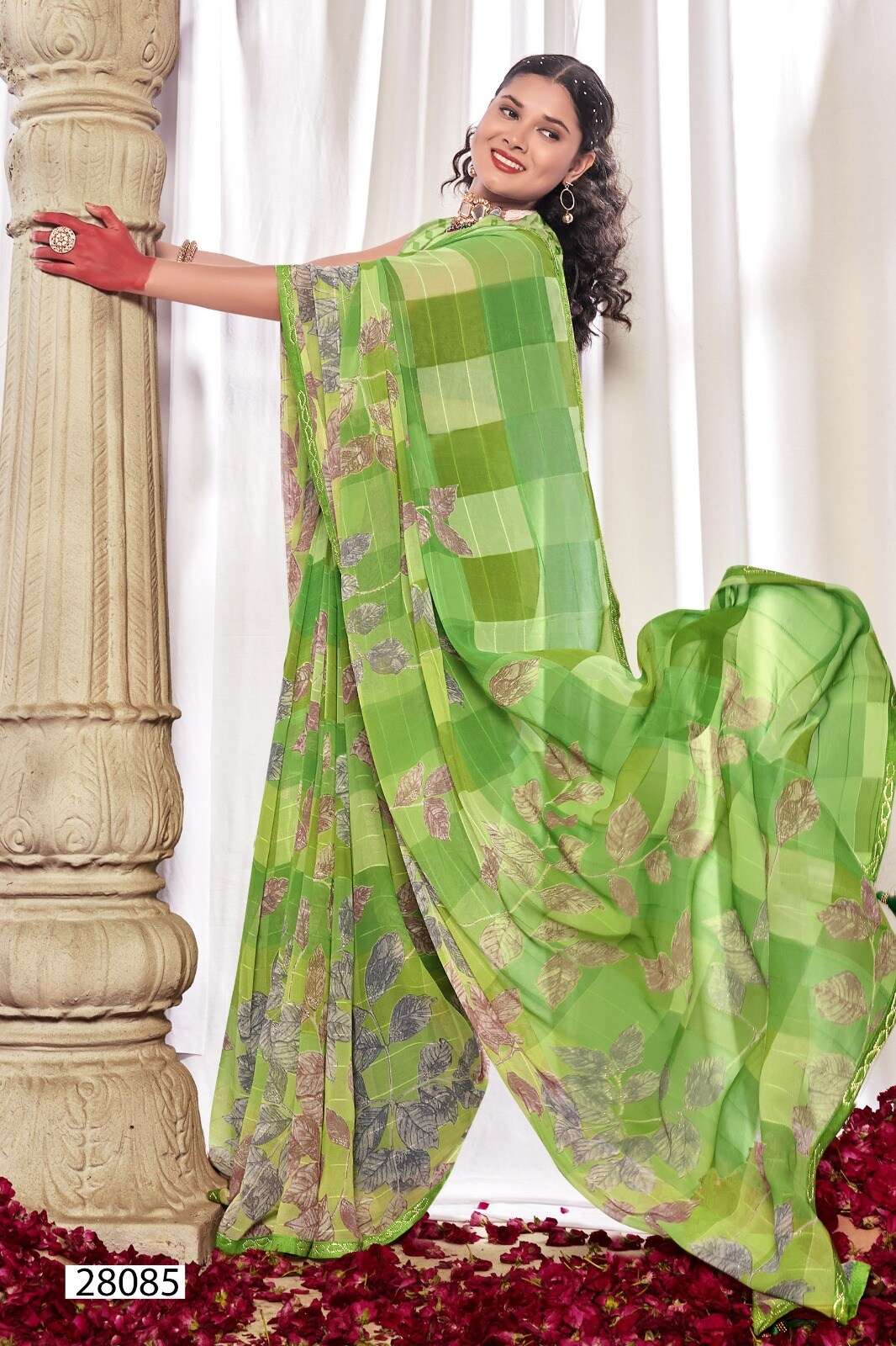 ROMY VOL-3 BY VALLABHI GEORGETTE FANCY SWAROVSKI WORK SAREES 