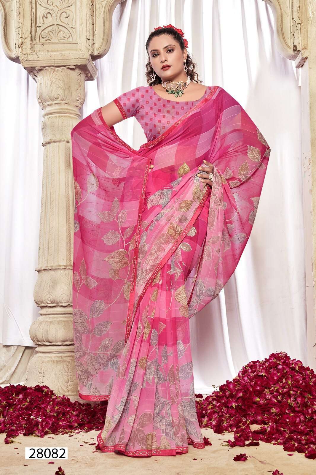 ROMY VOL-3 BY VALLABHI GEORGETTE FANCY SWAROVSKI WORK SAREES 