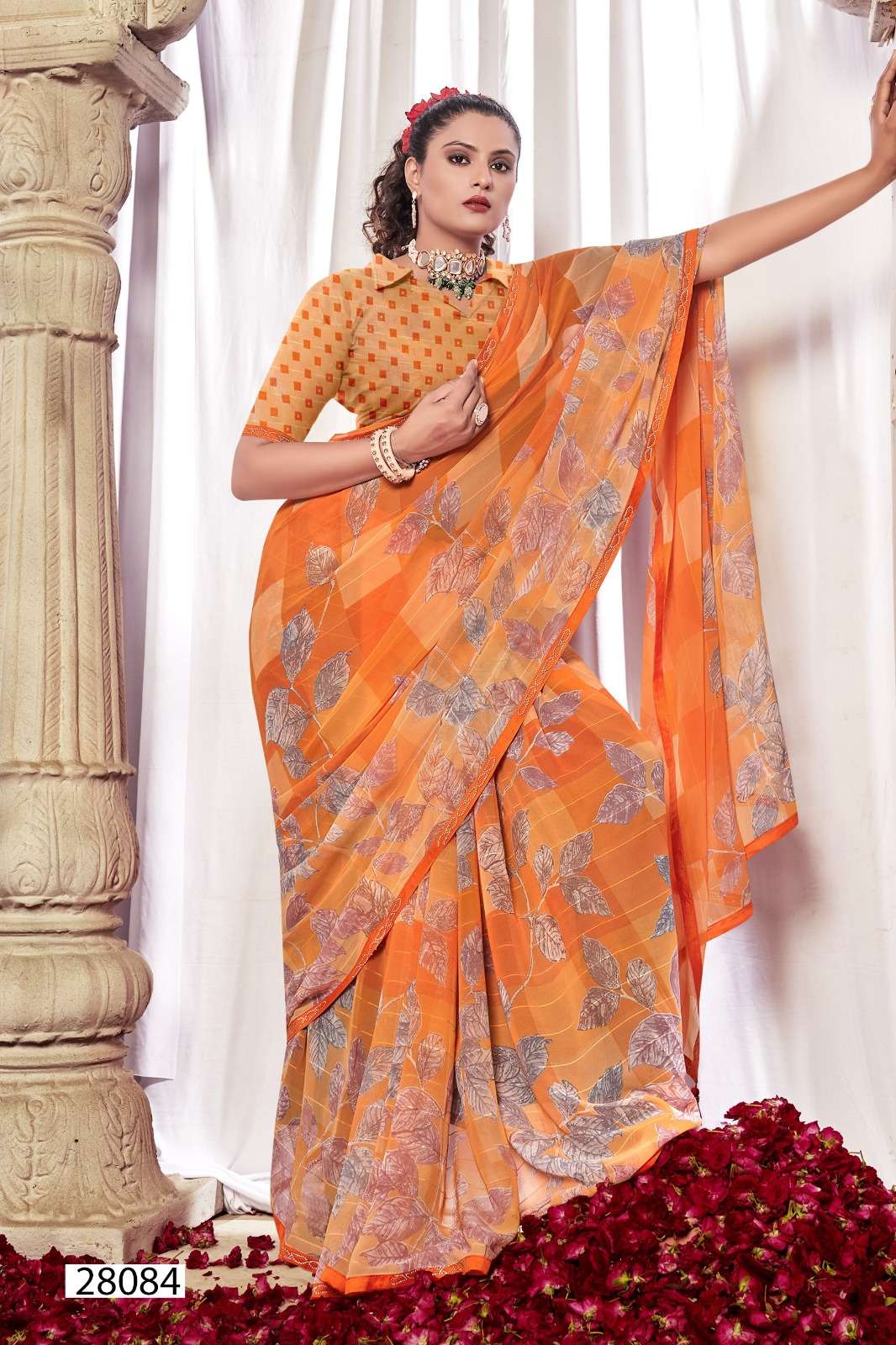 ROMY VOL-3 BY VALLABHI GEORGETTE FANCY SWAROVSKI WORK SAREES 