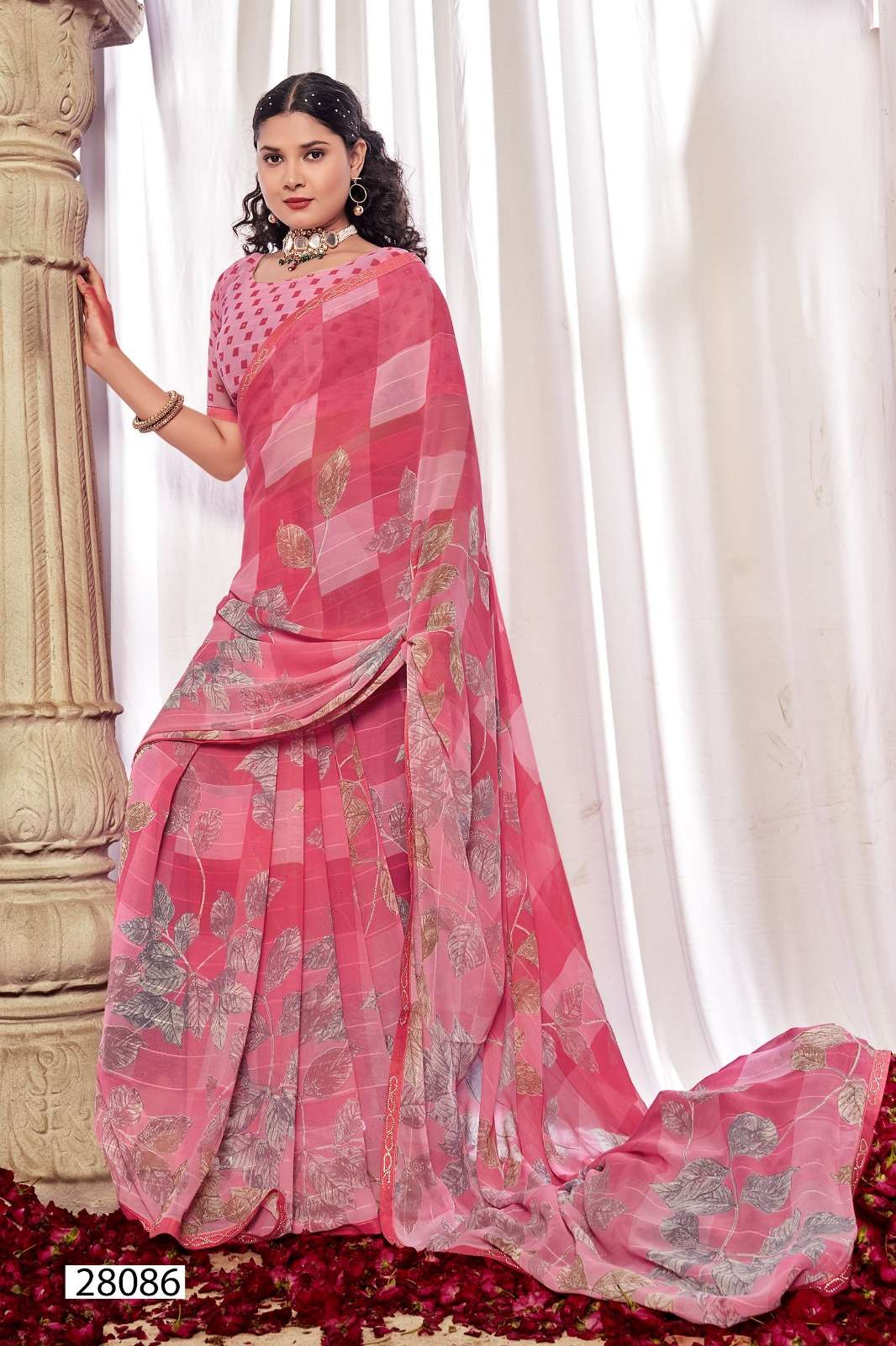 ROMY VOL-3 BY VALLABHI GEORGETTE FANCY SWAROVSKI WORK SAREES 