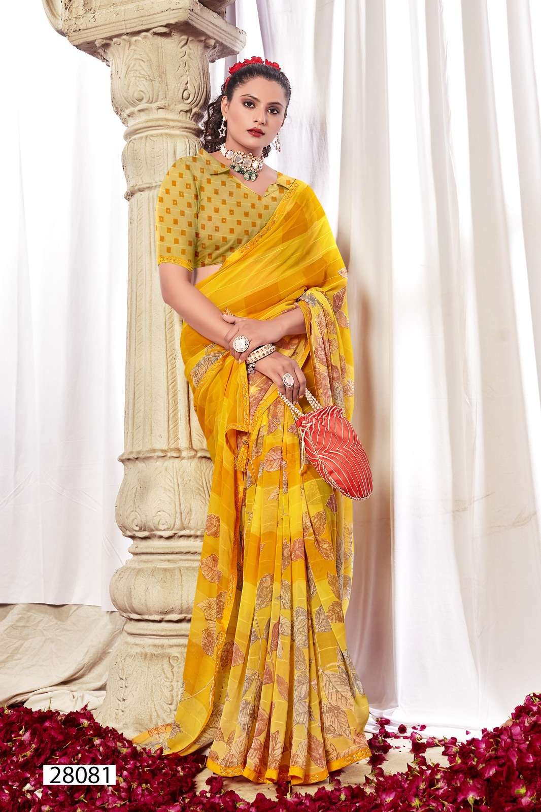 ROMY VOL-3 BY VALLABHI GEORGETTE FANCY SWAROVSKI WORK SAREES 