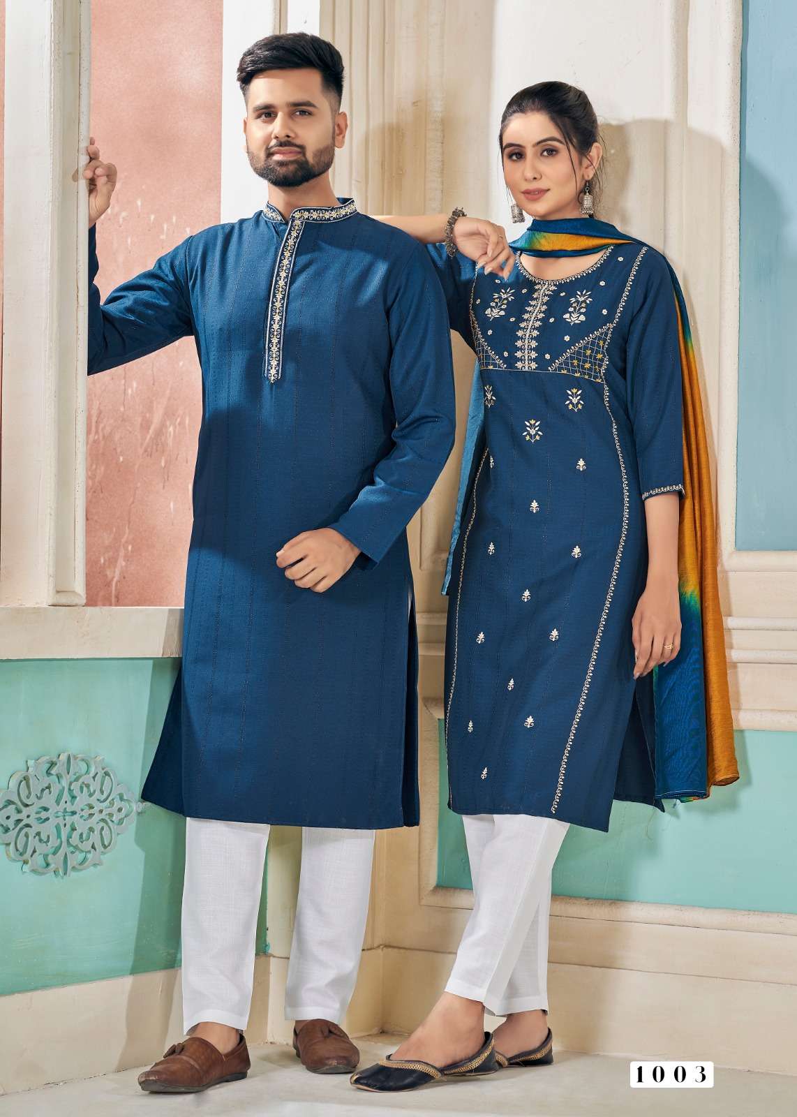 ROYAL COUPLE VOL-13 BY BANWERY PURE VISCOSE WEAVING STRIPE WITH EMBROIDERY STYLISH DESIGN 