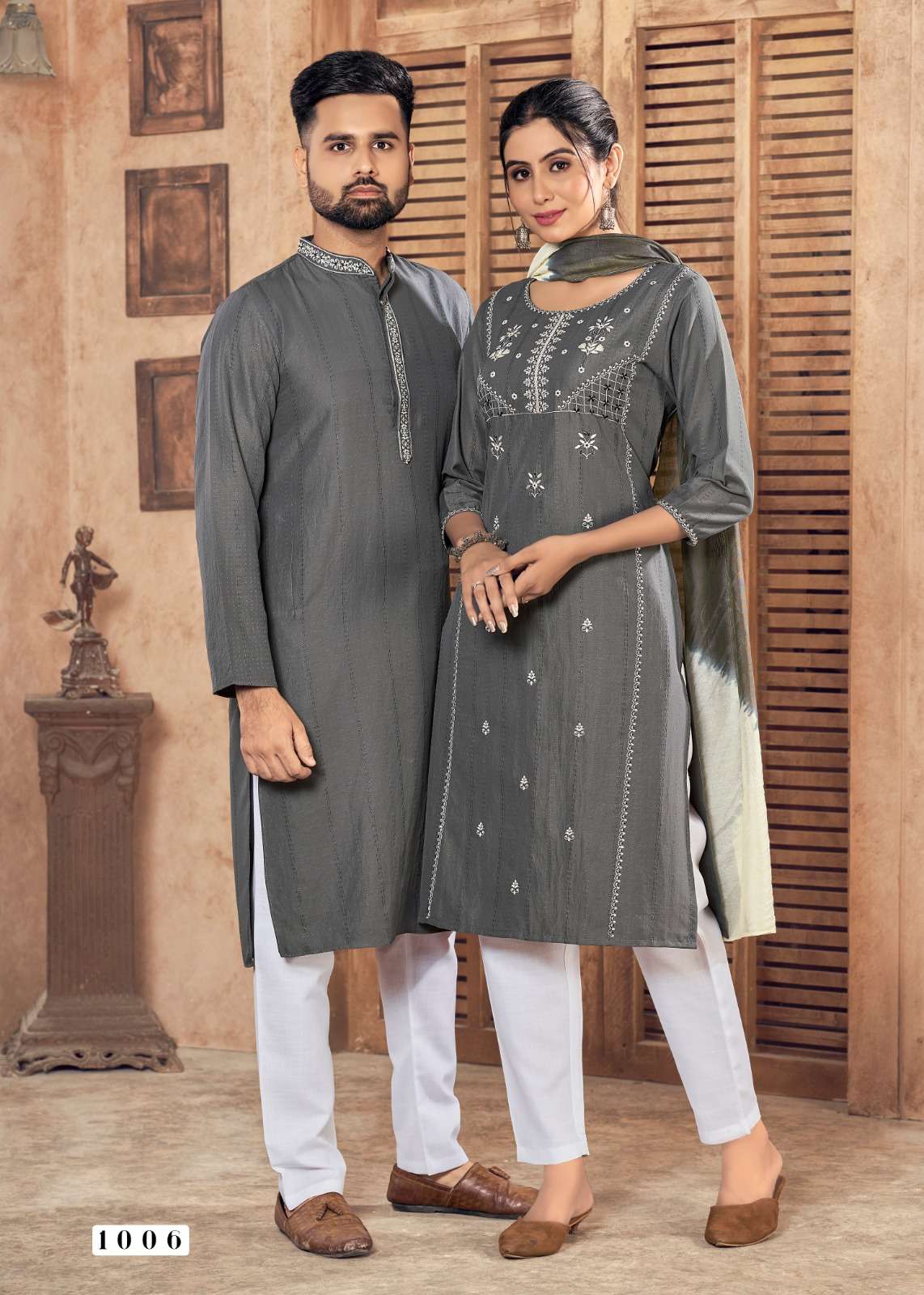 ROYAL COUPLE VOL-13 BY BANWERY PURE VISCOSE WEAVING STRIPE WITH EMBROIDERY STYLISH DESIGN 