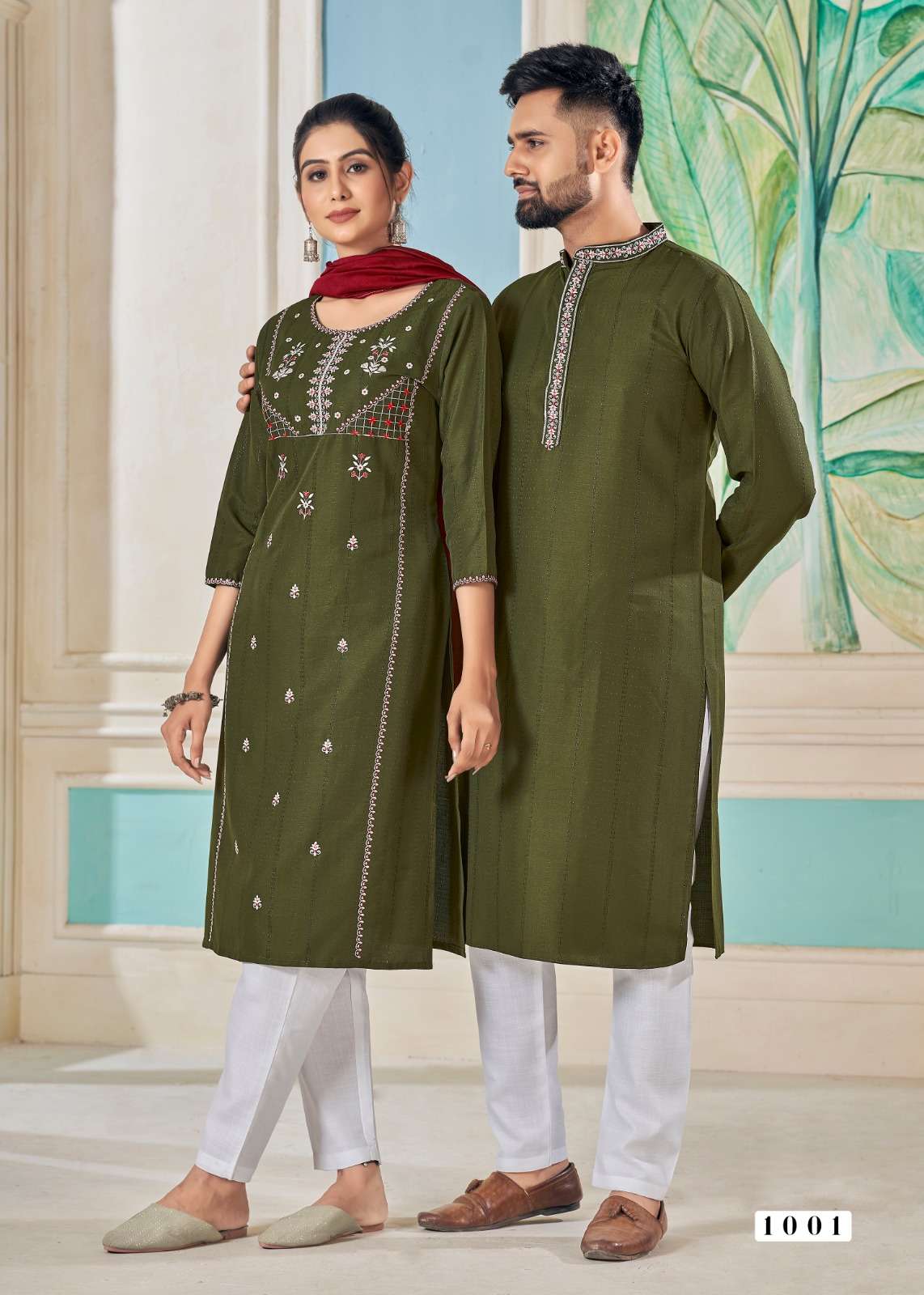 ROYAL COUPLE VOL-13 BY BANWERY PURE VISCOSE WEAVING STRIPE WITH EMBROIDERY STYLISH DESIGN 