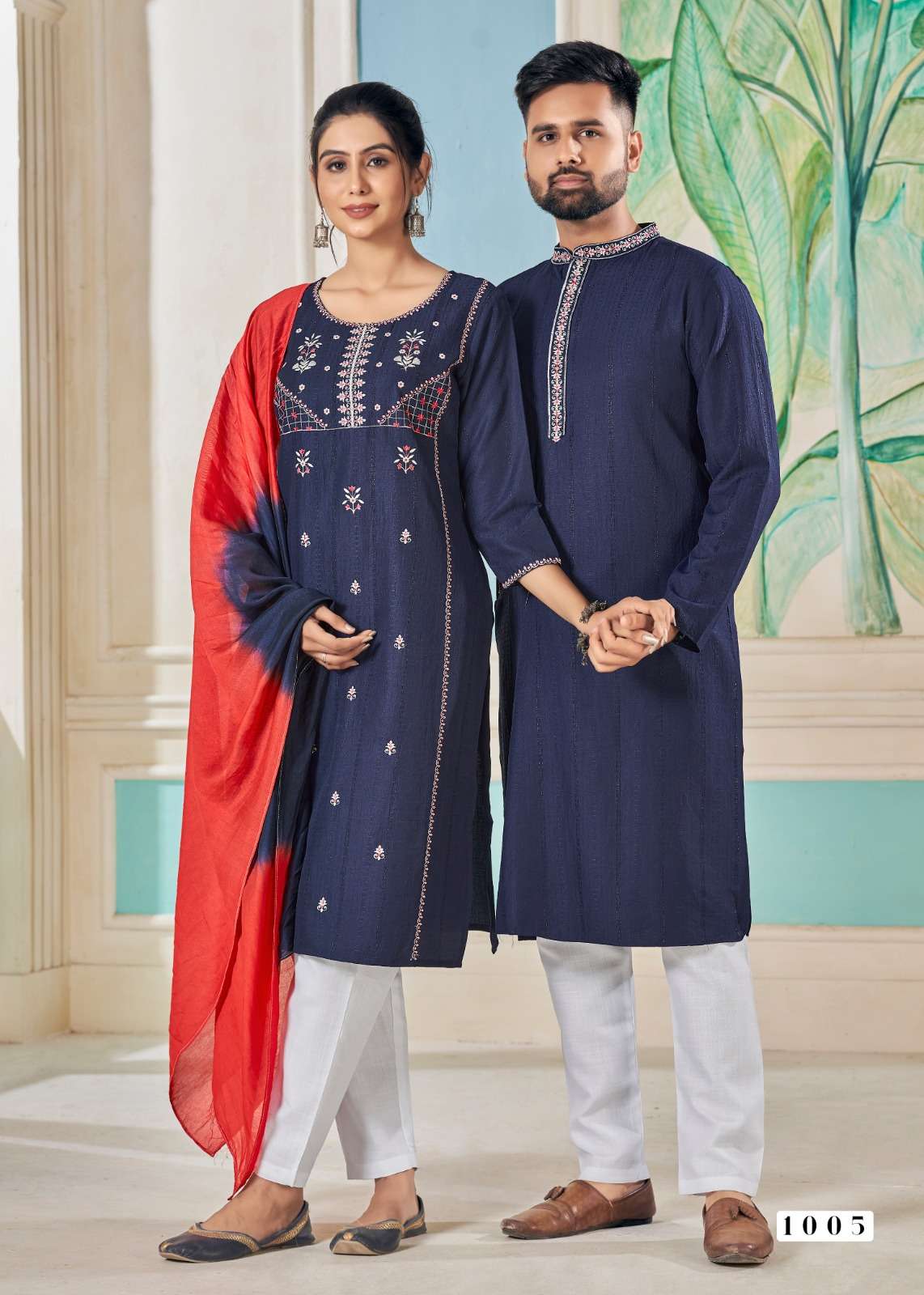 ROYAL COUPLE VOL-13 BY BANWERY PURE VISCOSE WEAVING STRIPE WITH EMBROIDERY STYLISH DESIGN 