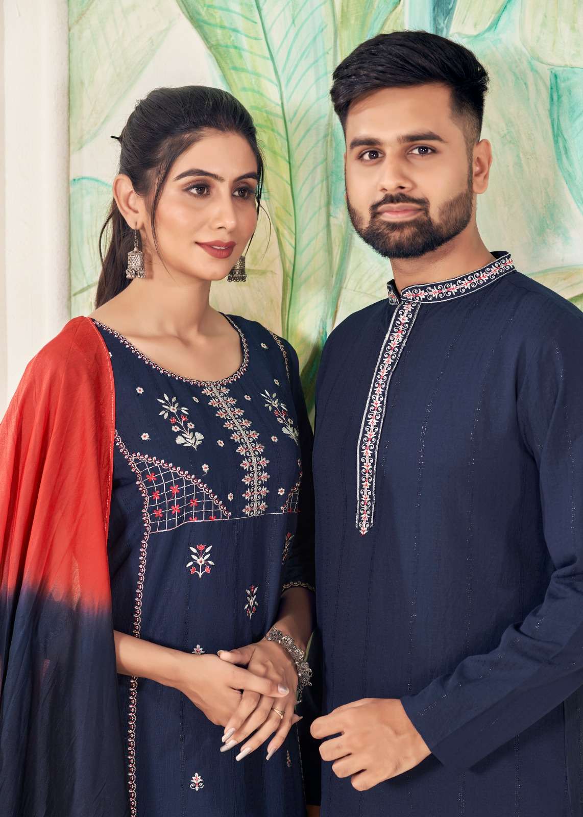 ROYAL COUPLE VOL-13 BY BANWERY PURE VISCOSE WEAVING STRIPE WITH EMBROIDERY STYLISH DESIGN 