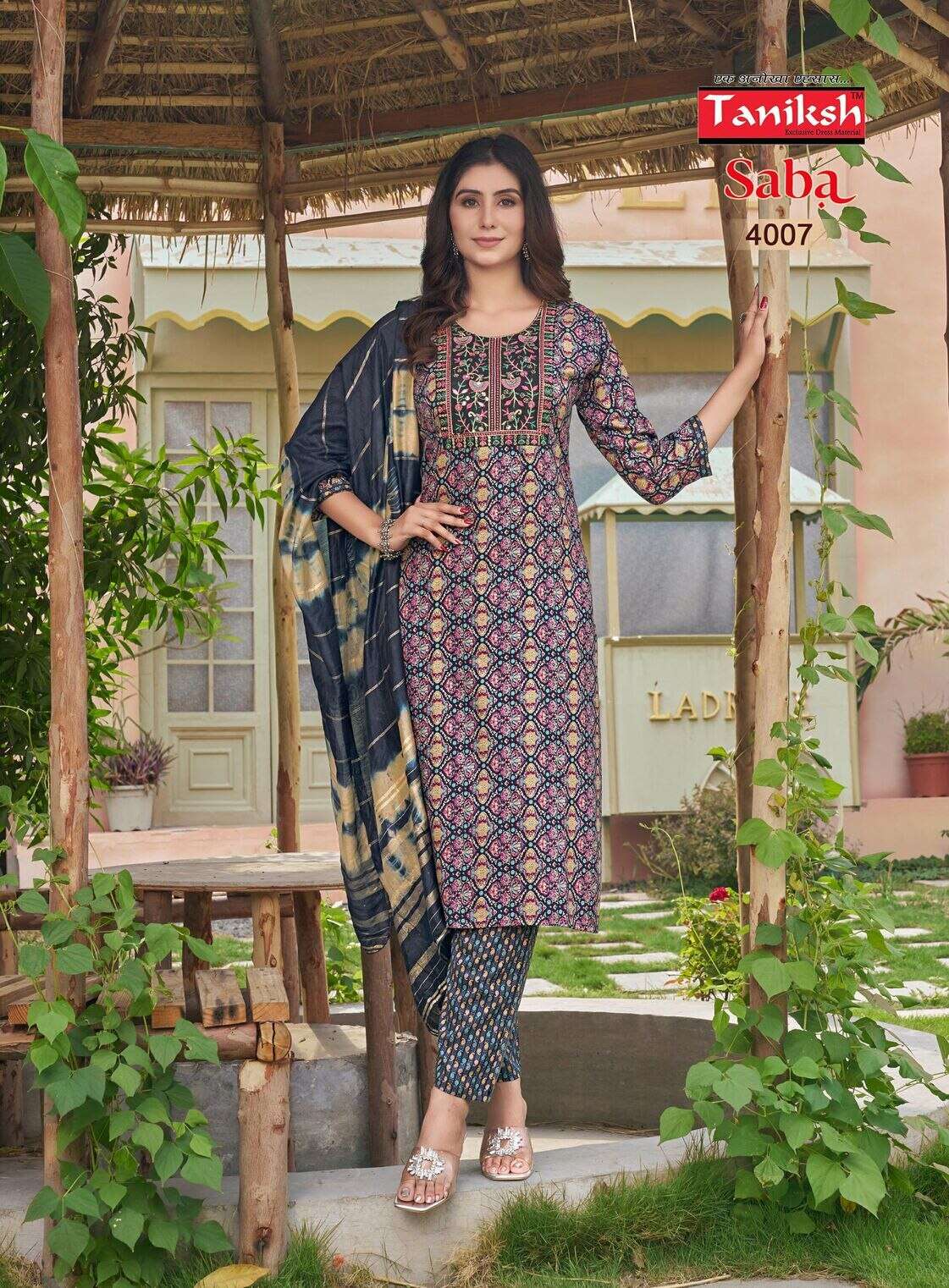 SABA VOL-3 BY TANIKSH RAYON FOIL PRINT & EMBROIDERY WORK WITH POCKET 