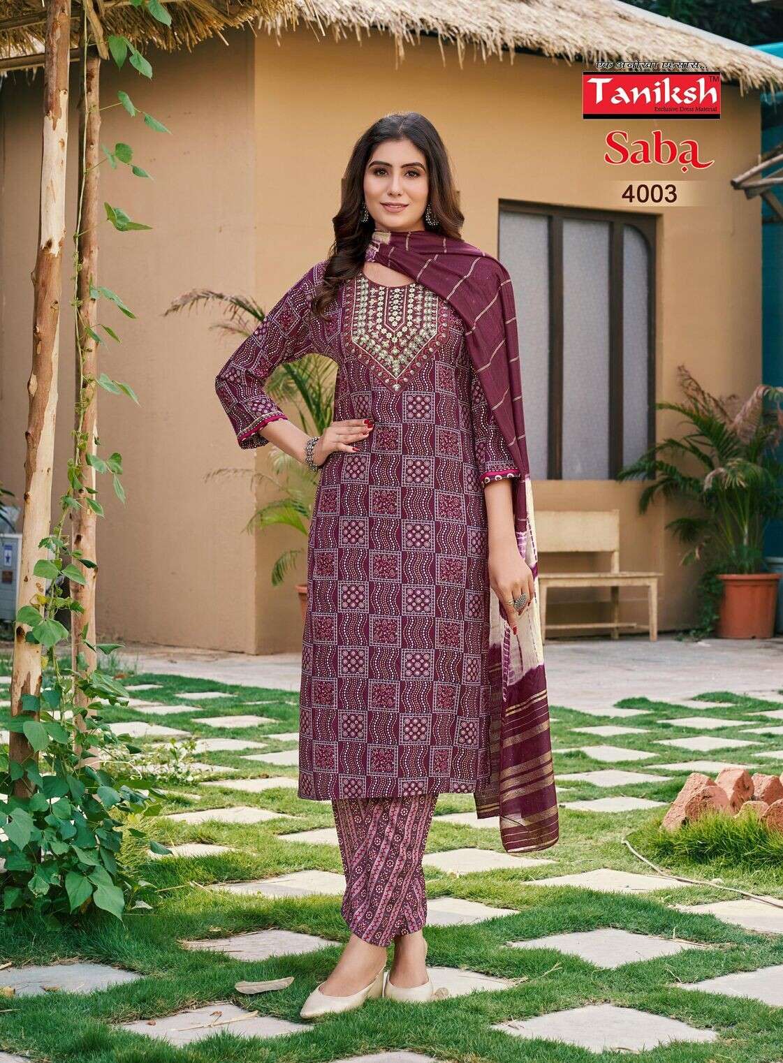 SABA VOL-3 BY TANIKSH RAYON FOIL PRINT & EMBROIDERY WORK WITH POCKET 