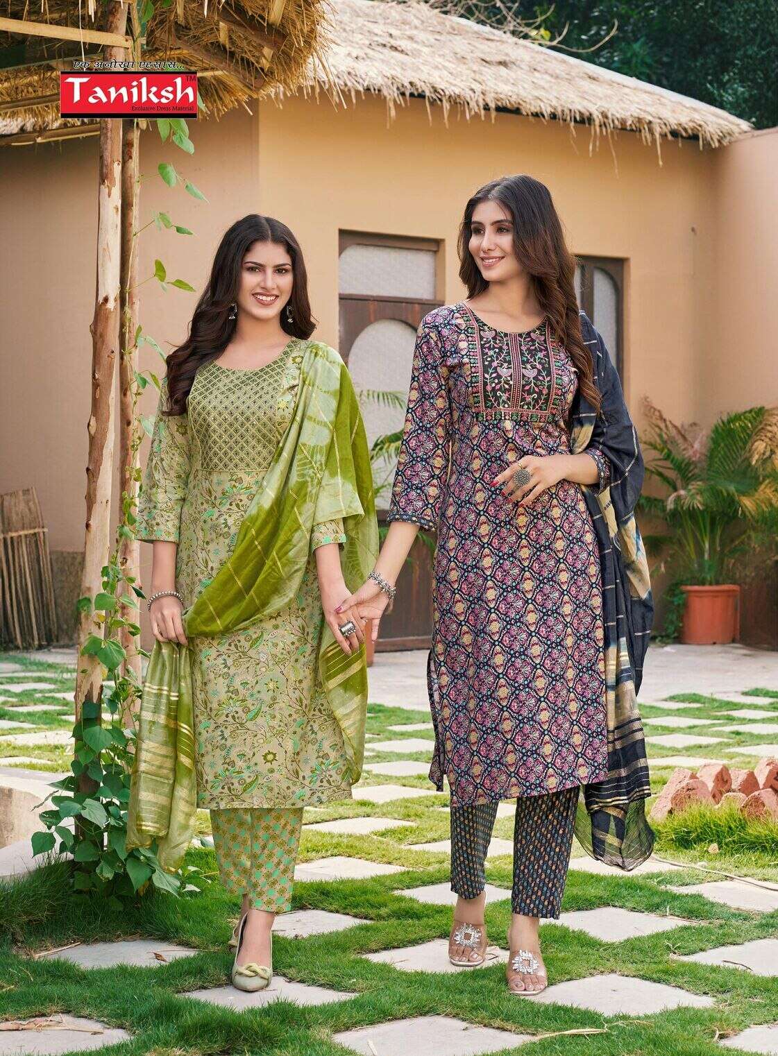 SABA VOL-3 BY TANIKSH RAYON FOIL PRINT & EMBROIDERY WORK WITH POCKET 