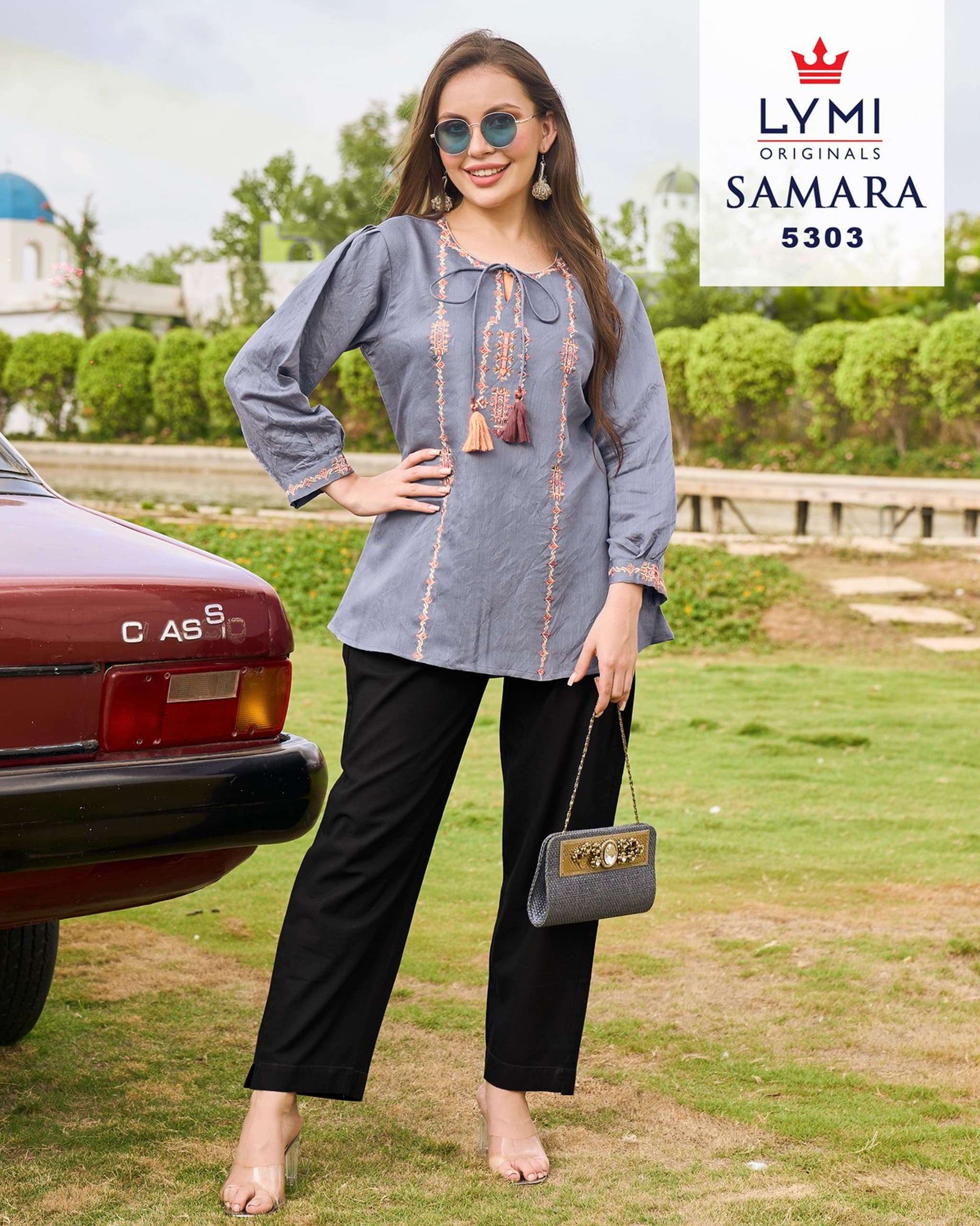 SAMARA BY RANGOON FANCY EMBROIDERY WORK SHORT TUNICS 