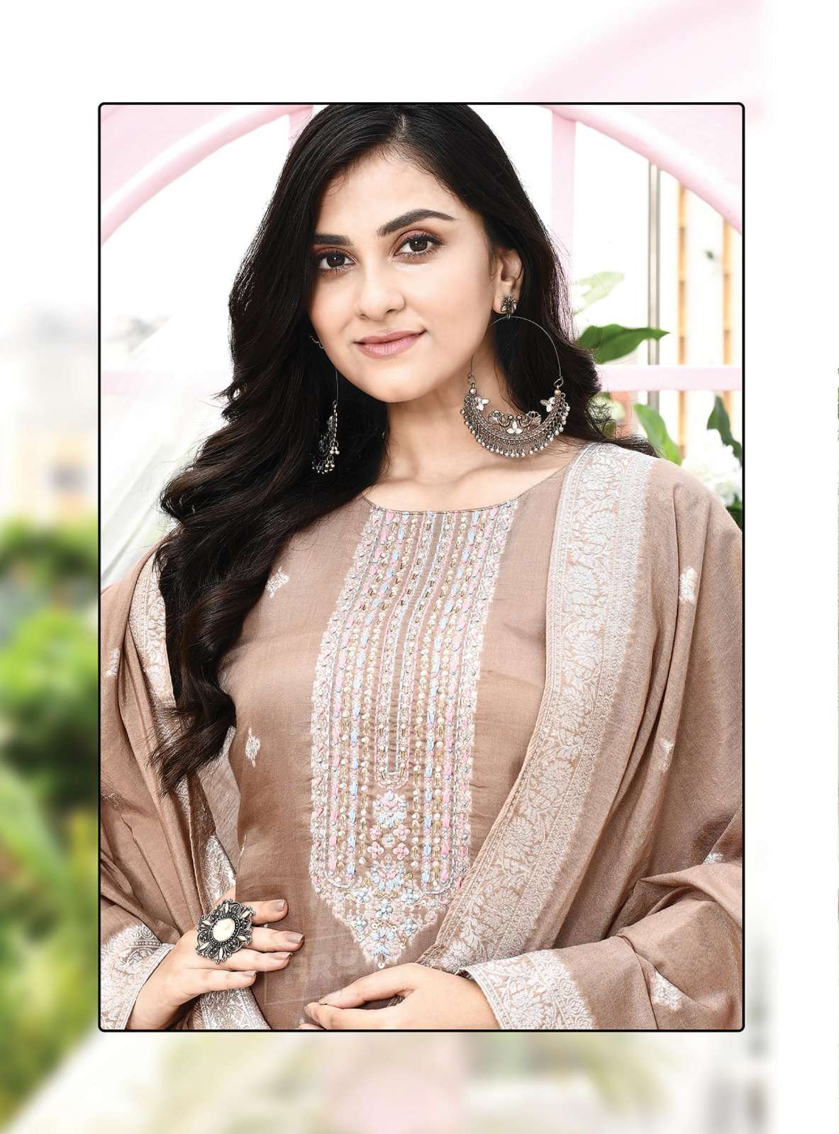 SANSKAR VOL-6 BY HRU MUSLIN FABRIC 3 PCS KURTI PANT WITH DUPATTA 