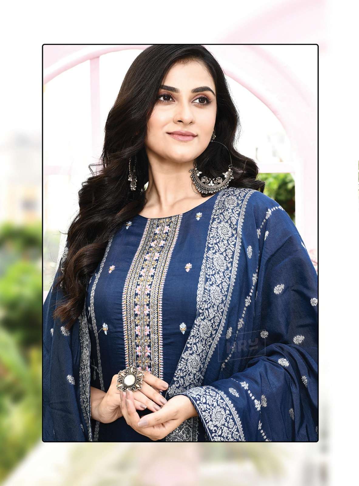 SANSKAR VOL-6 BY HRU MUSLIN FABRIC 3 PCS KURTI PANT WITH DUPATTA 