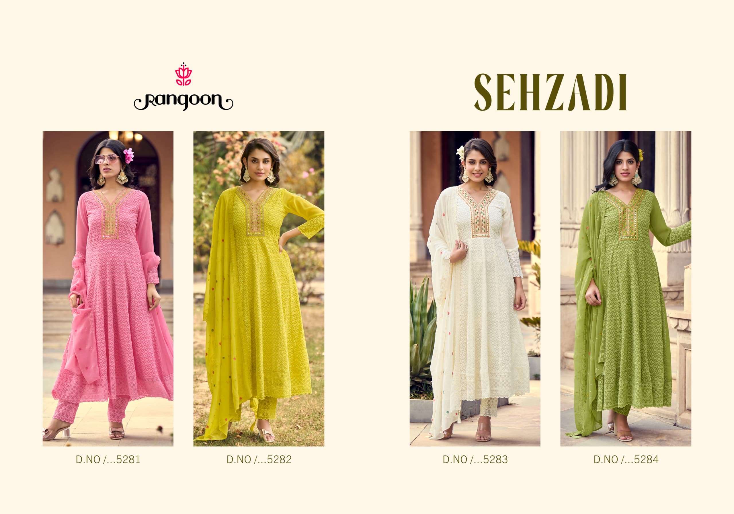 SEHZADI BY RANGOON SCHIFFLI GEORGETTE WITH FANCY EMBROIDERY WORK IN ANARKALI STYLE 
