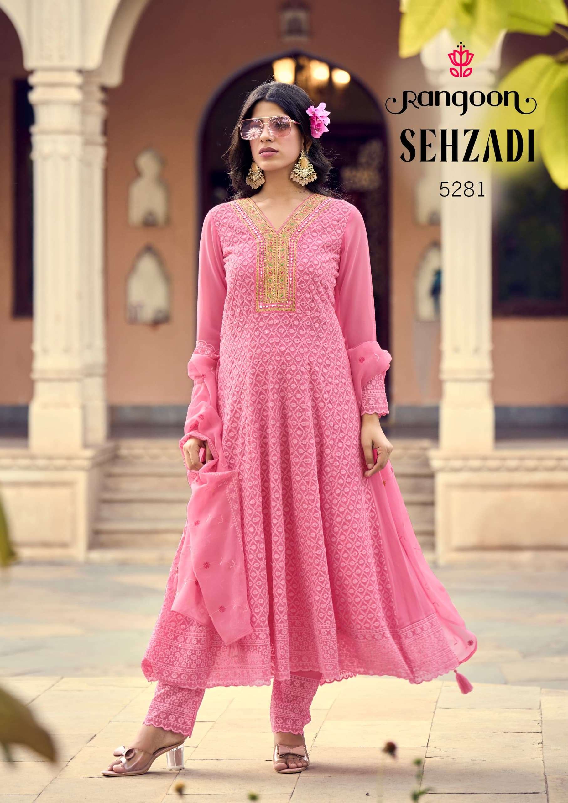 SEHZADI BY RANGOON SCHIFFLI GEORGETTE WITH FANCY EMBROIDERY WORK IN ANARKALI STYLE 