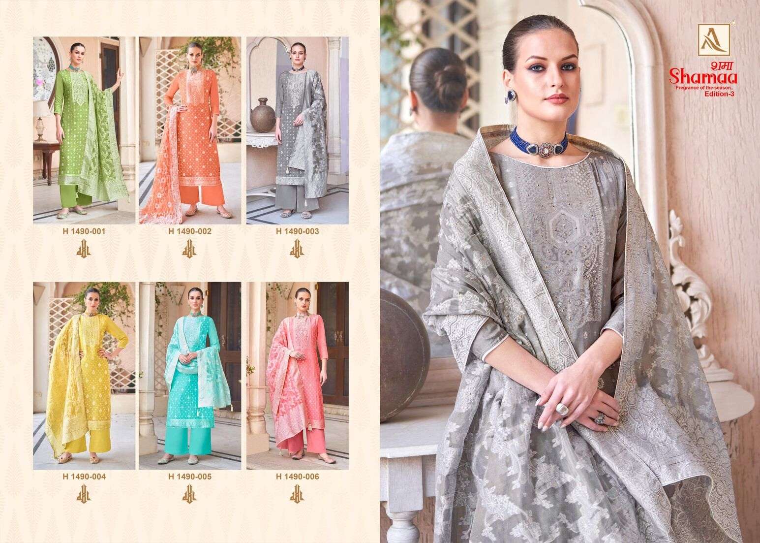 SHAMAA VOL-3 BY ALOK SUIT PURE VISCOSE DESIGNER SUIT WITH ELEGANT HANDWORK 
