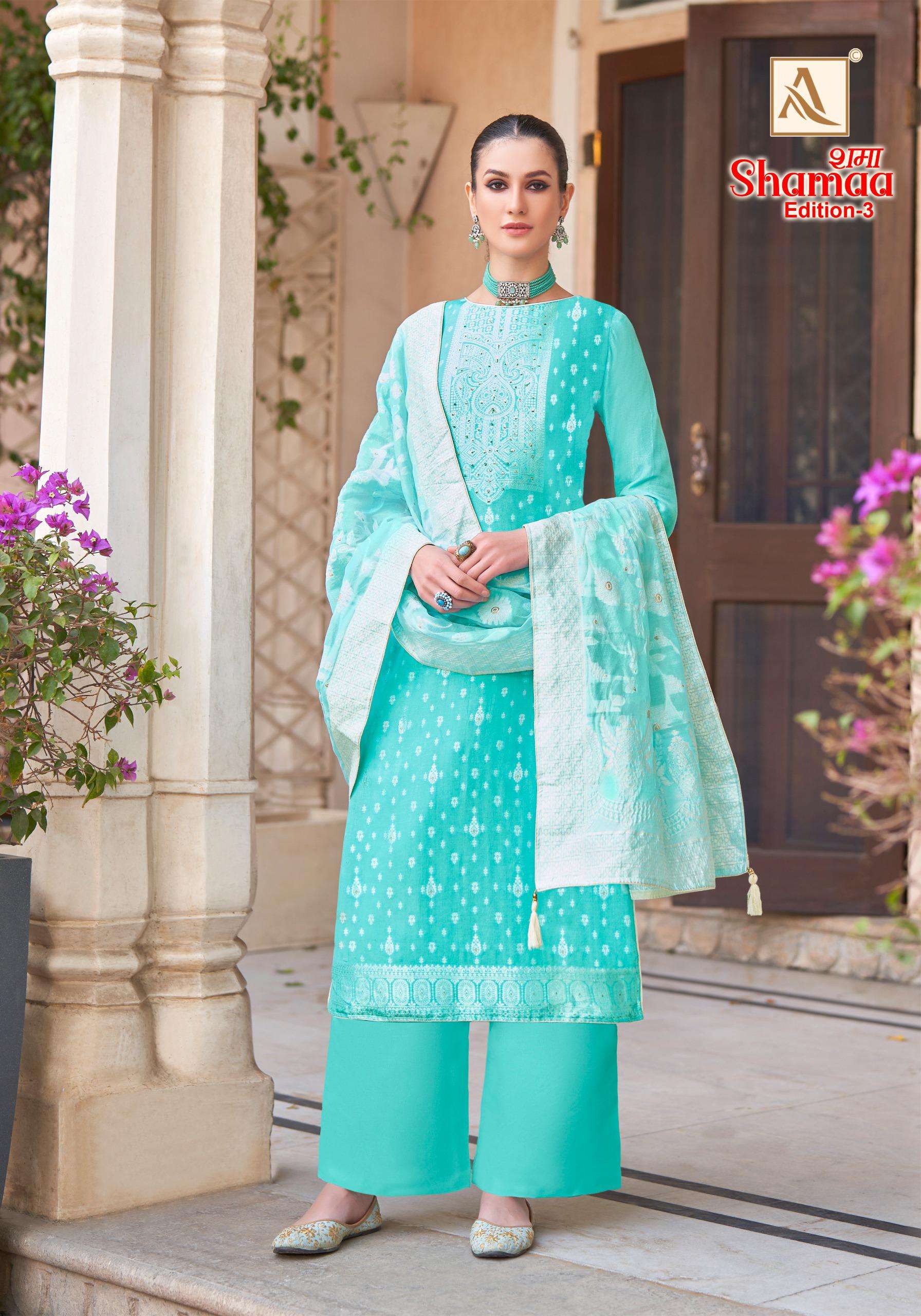 SHAMAA VOL-3 BY ALOK SUIT PURE VISCOSE DESIGNER SUIT WITH ELEGANT HANDWORK 