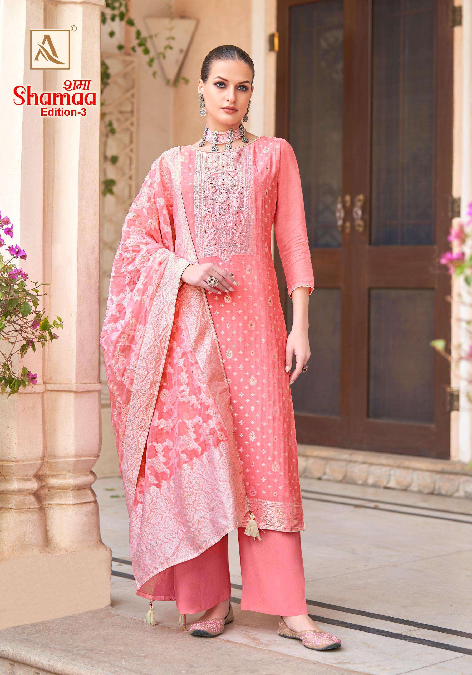 SHAMAA VOL-3 BY ALOK SUIT PURE VISCOSE DESIGNER SUIT WITH ELEGANT HANDWORK 