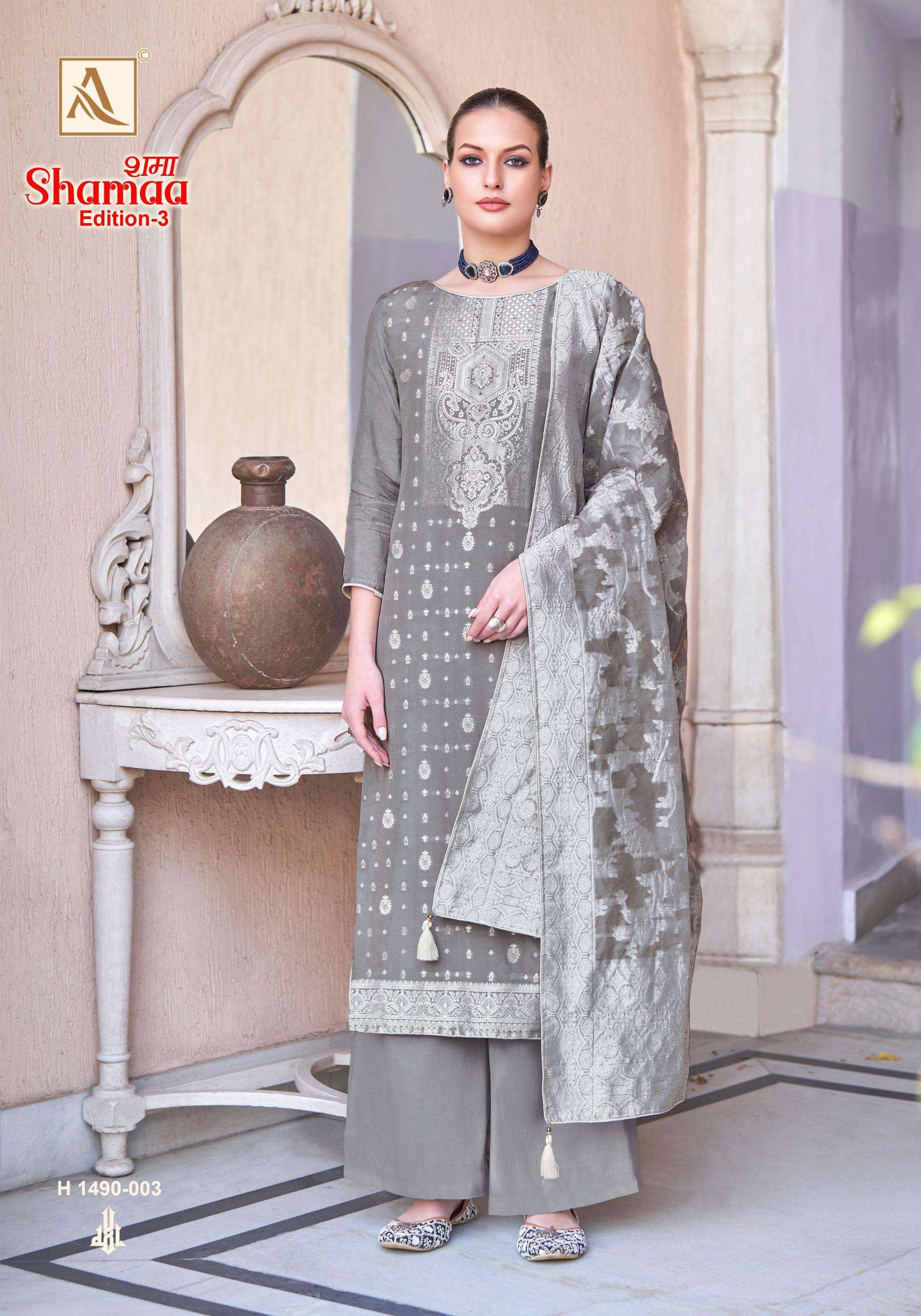 SHAMAA VOL-3 BY ALOK SUIT PURE VISCOSE DESIGNER SUIT WITH ELEGANT HANDWORK 