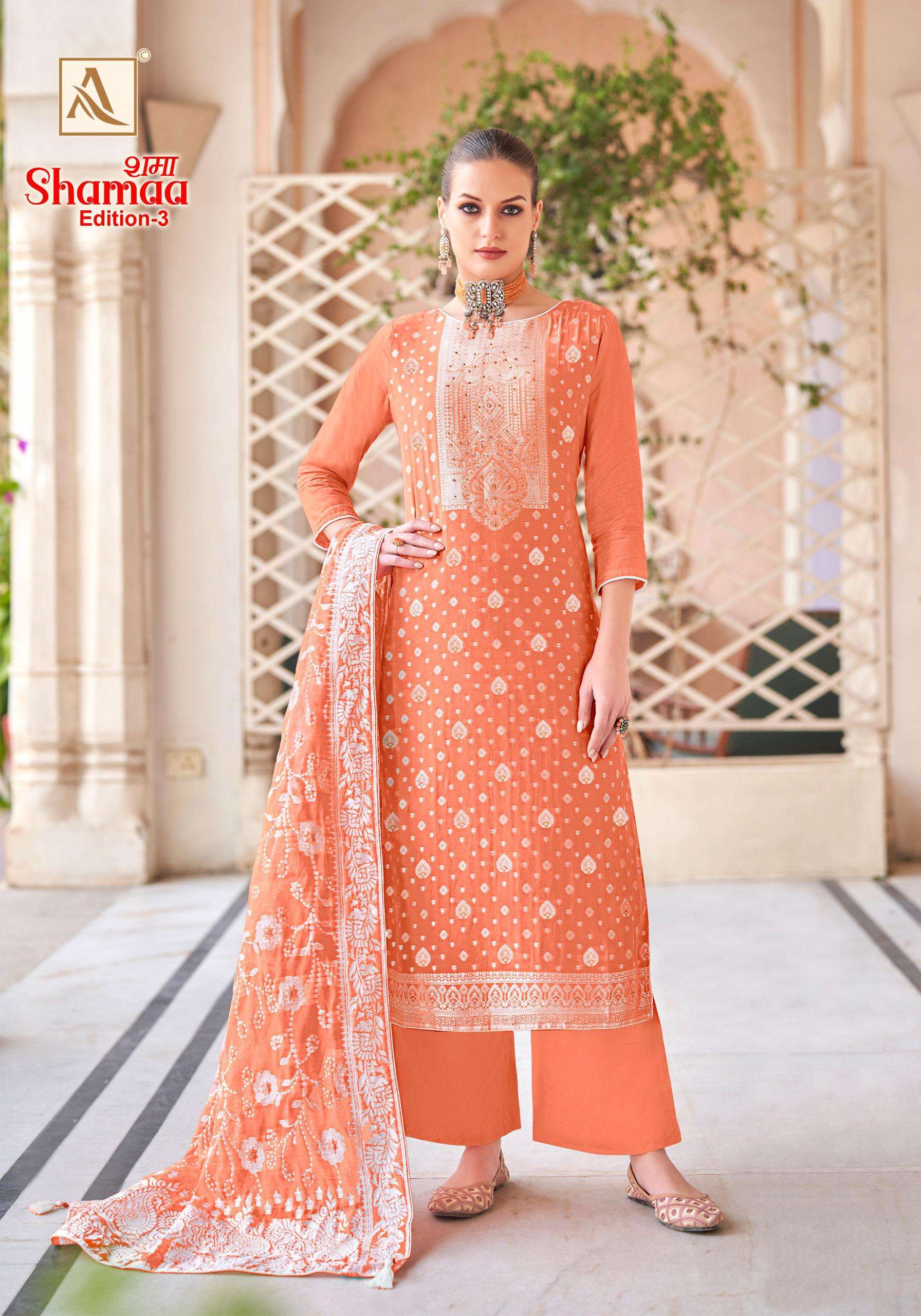SHAMAA VOL-3 BY ALOK SUIT PURE VISCOSE DESIGNER SUIT WITH ELEGANT HANDWORK 