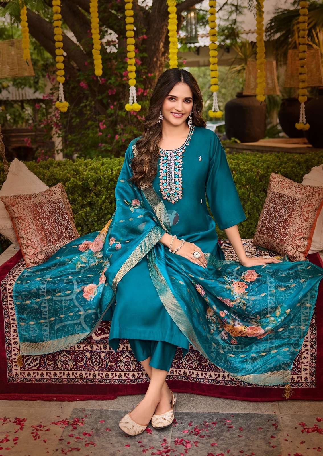 SHARARAT VOL-7 BY ANJU FABRICS PURE HANDWORK KURTI PANT WITH HEAVY DUPATTA 