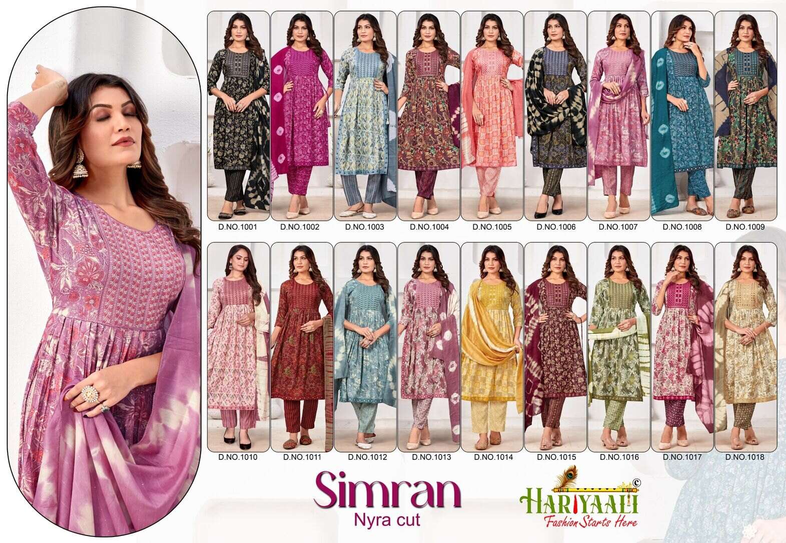 SIMRAN BY HARIYAALI RAYON NAYRA CUT KURTI PANT & DUPATTA WITH SEQUENCE WORK 