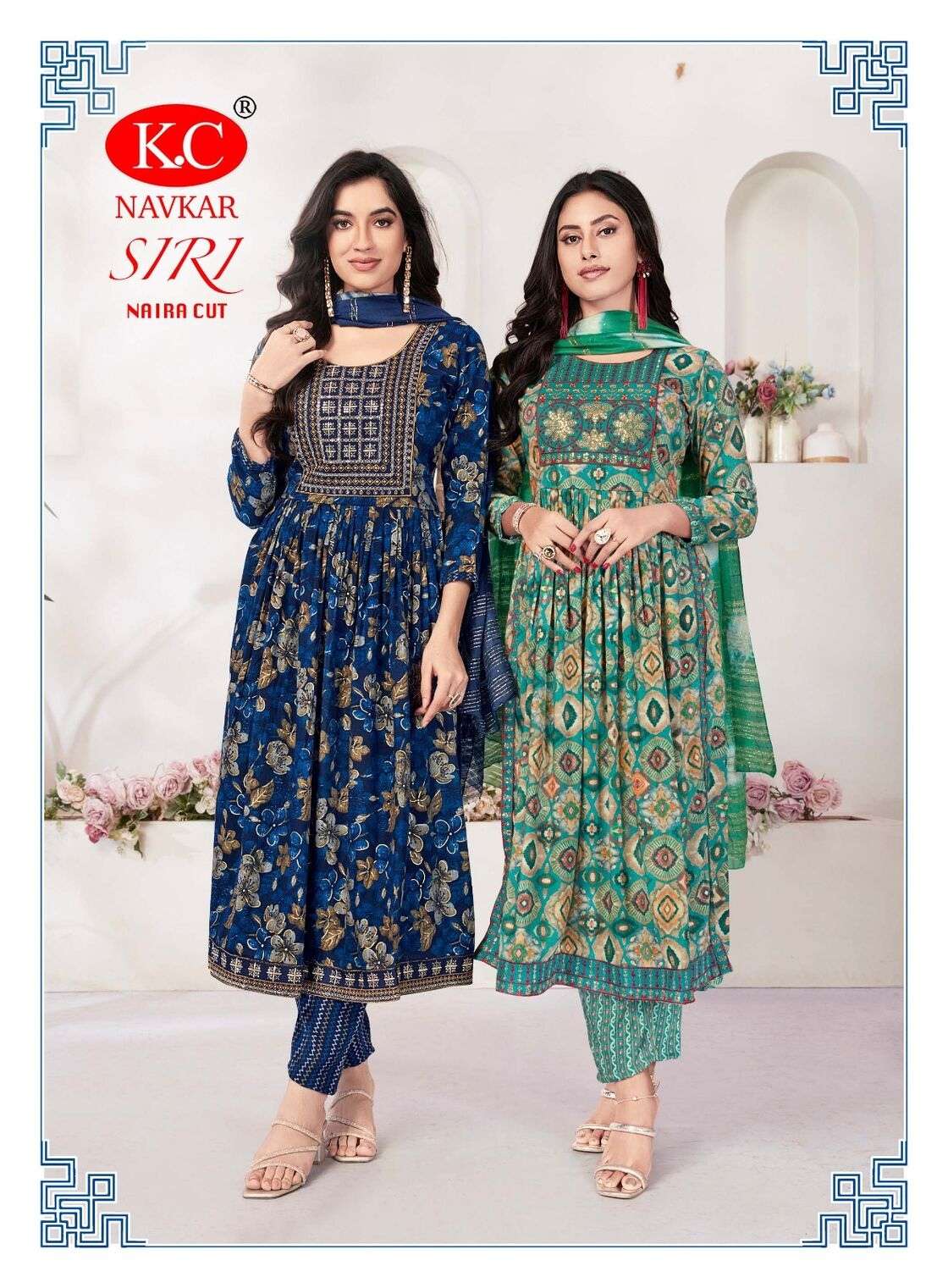 SIRI VOL-4 BY NAVKAR CAPSULE FOIL PRINT 3 PCS WITH FANCY SEQUENCE DUPATTA 