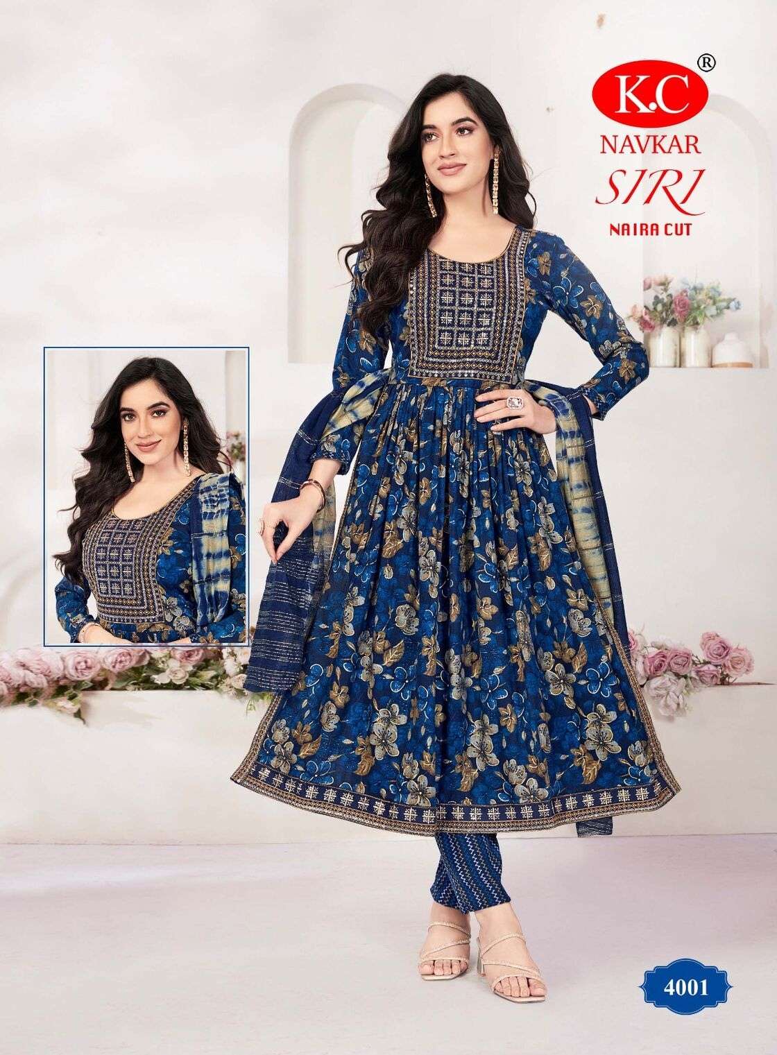 SIRI VOL-4 BY NAVKAR CAPSULE FOIL PRINT 3 PCS WITH FANCY SEQUENCE DUPATTA 