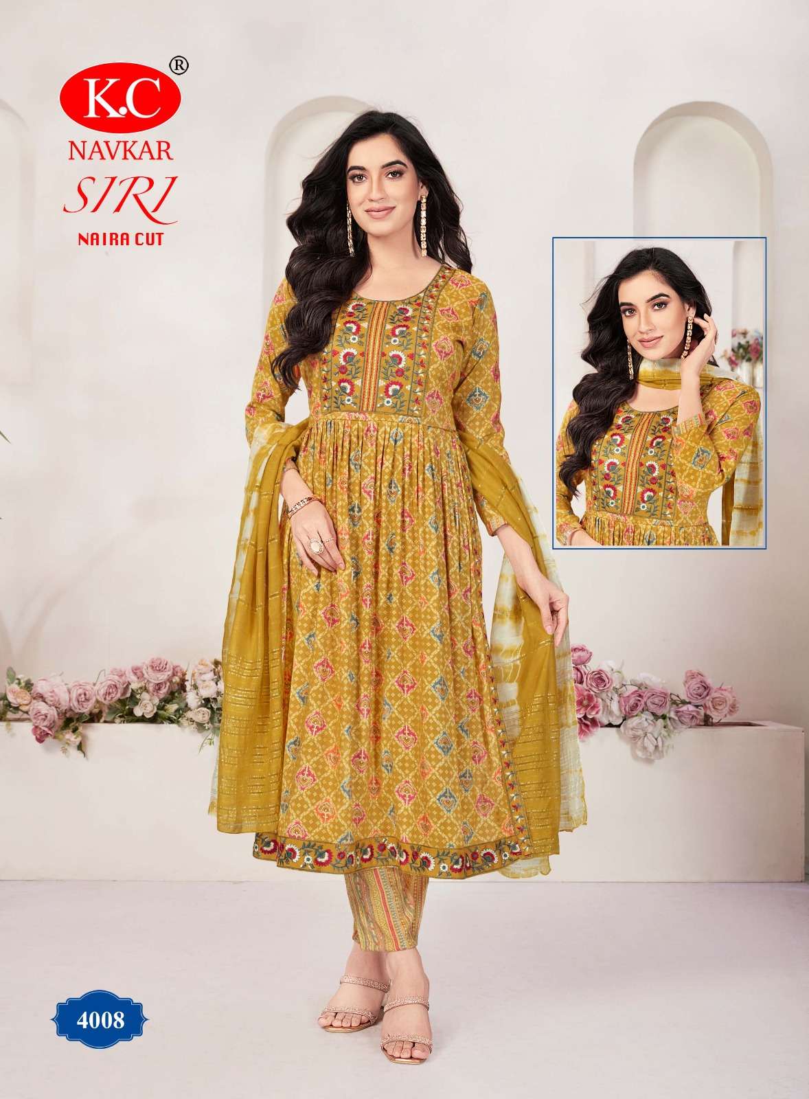 SIRI VOL-4 BY NAVKAR CAPSULE FOIL PRINT 3 PCS WITH FANCY SEQUENCE DUPATTA 