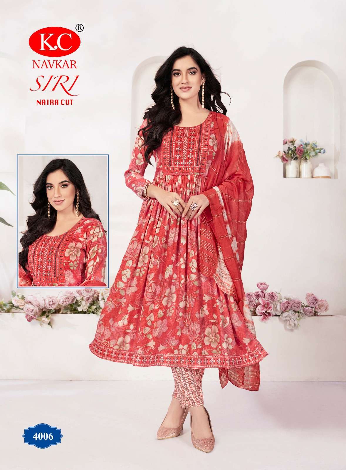 SIRI VOL-4 BY NAVKAR CAPSULE FOIL PRINT 3 PCS WITH FANCY SEQUENCE DUPATTA 