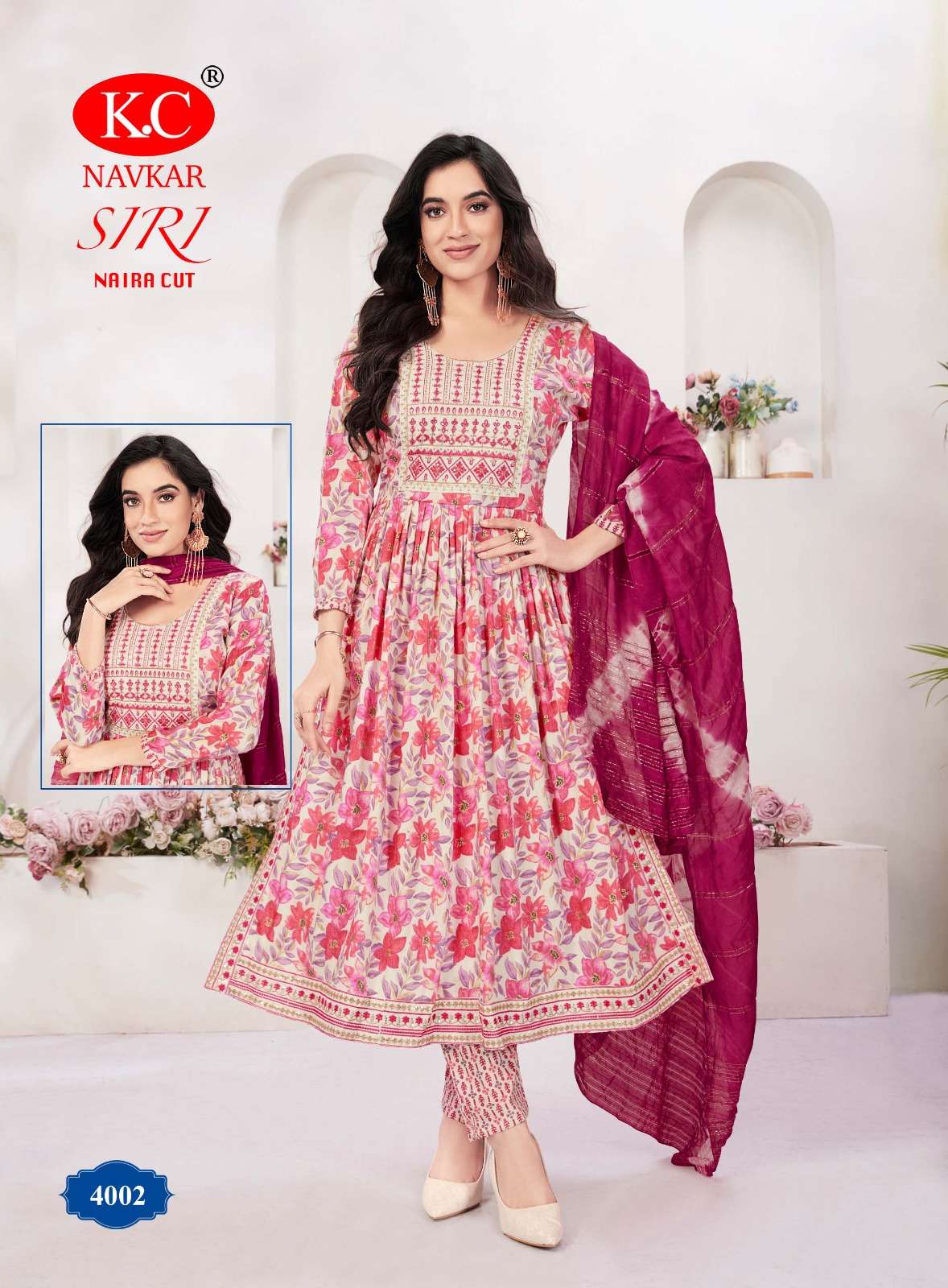 SIRI VOL-4 BY NAVKAR CAPSULE FOIL PRINT 3 PCS WITH FANCY SEQUENCE DUPATTA 