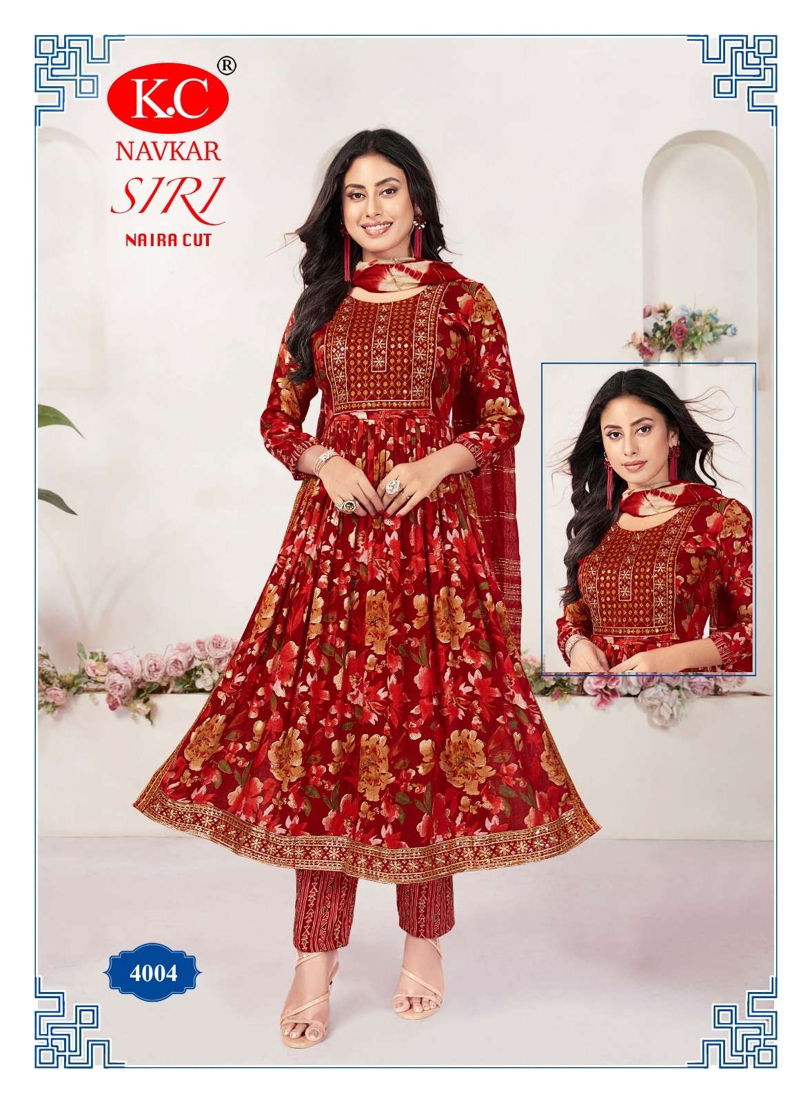 SIRI VOL-4 BY NAVKAR CAPSULE FOIL PRINT 3 PCS WITH FANCY SEQUENCE DUPATTA 