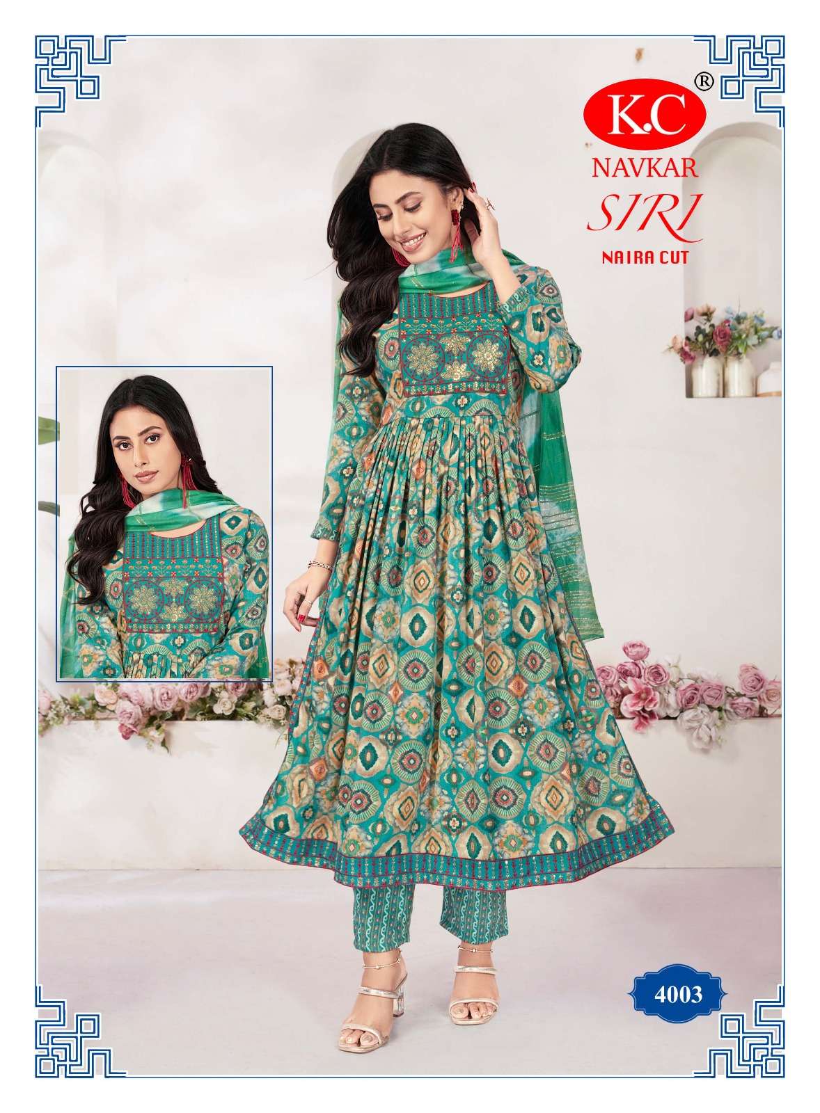 SIRI VOL-4 BY NAVKAR CAPSULE FOIL PRINT 3 PCS WITH FANCY SEQUENCE DUPATTA 