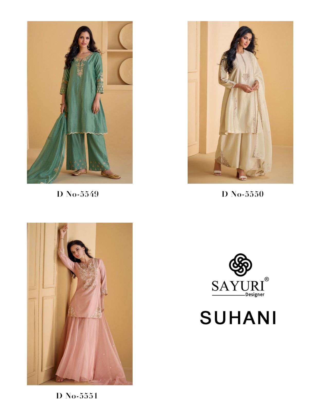 SUHANI BY SAYURI DESIGNER PURE REAL SILK KURTI PLAZO WITH DUPATTA 