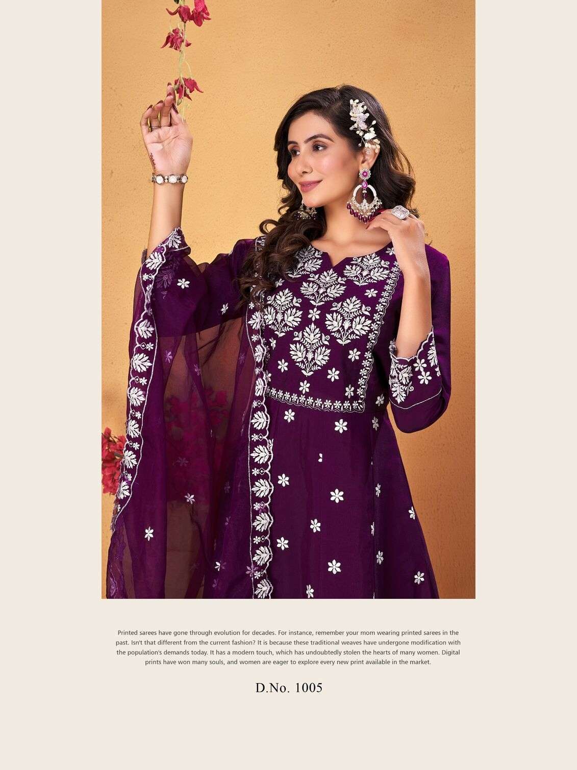 SUMMER FESTIVAL VOL-1 BY KRISHNA TRENDZ ROMAN SILK WHITE THREAD KURTI PANT WITH DUPATTA 