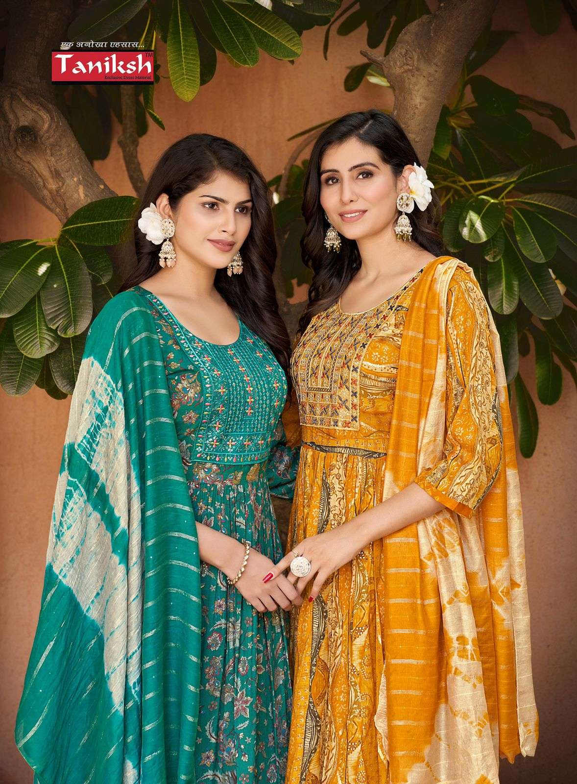 SWARA VOL-13 BY TANISHK CAPSULE RAYON PRINT WITH EMBROIDERY WORK 3 PCS SET